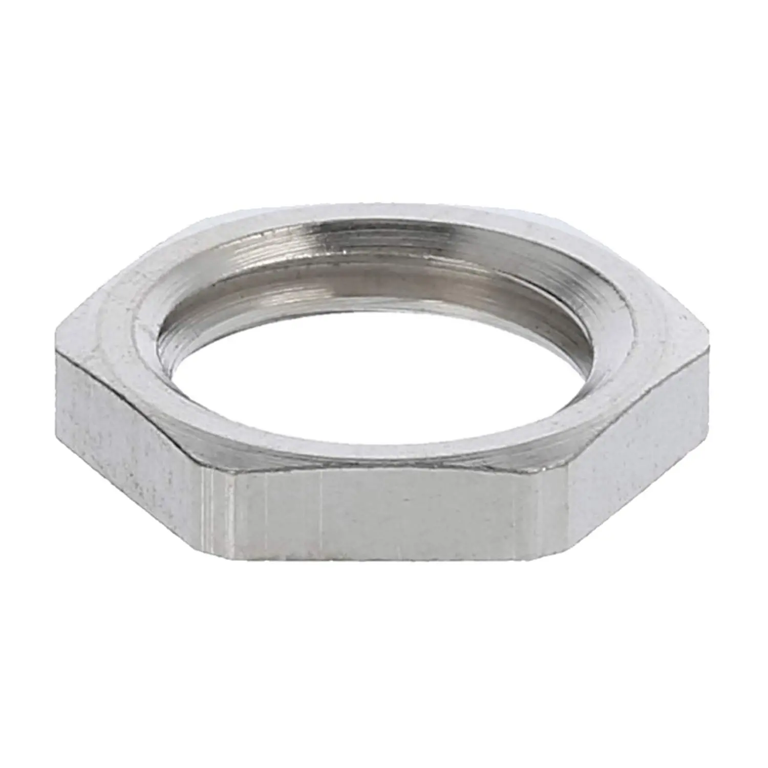 Produktfoto 1 von 10063141 WISKA Gegenmutter M12x1,5 GMS-M12 Sechskant Messing (CuZn) vernickelt Farbe silber