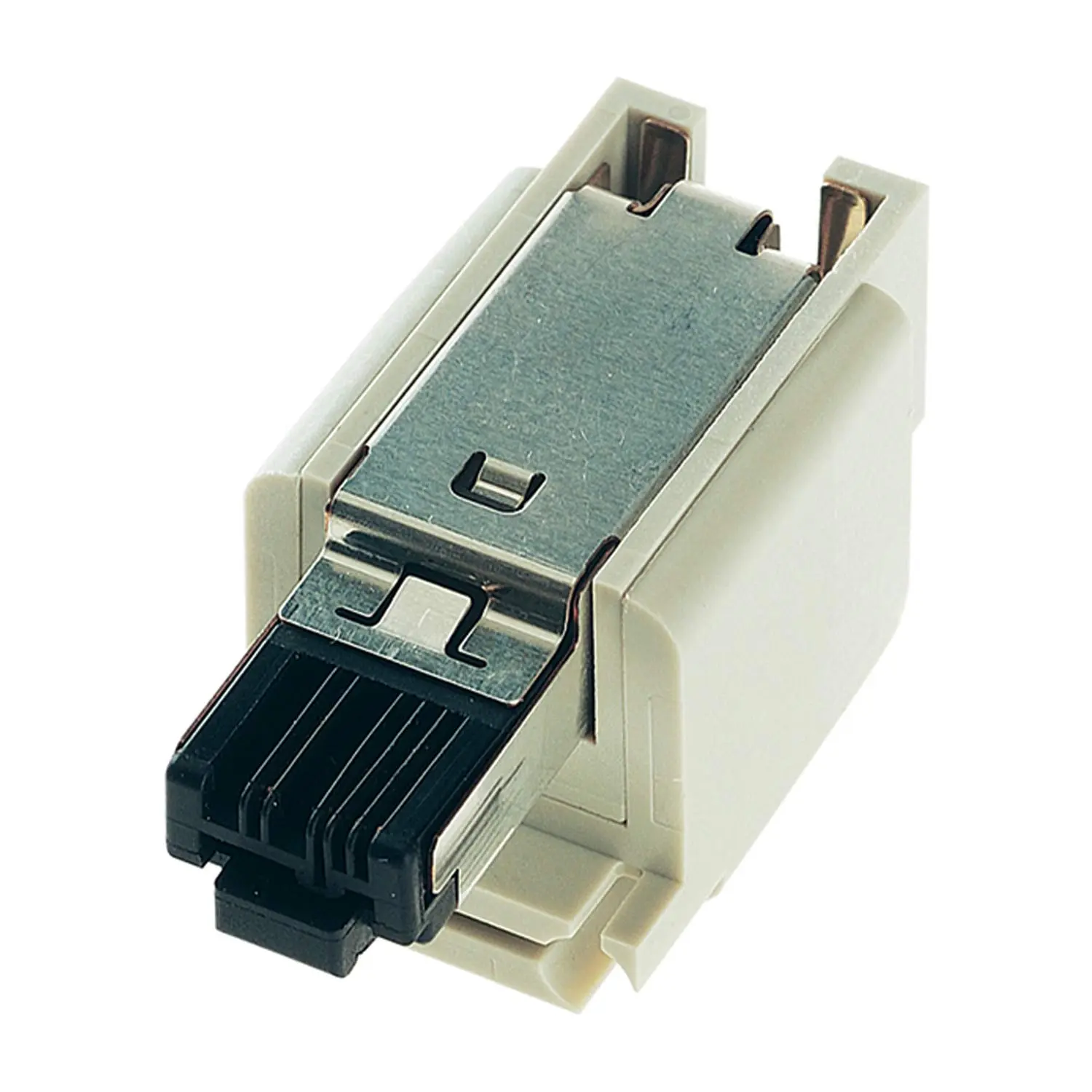 Produktfoto 1 von 09120033011 HARTING Han Brid-RJ45 C Kat 5 Stifteinsatz (M) Schneidklemmanschluss (IDC-Kontakte), 6-polig 2/4 24V, 10A