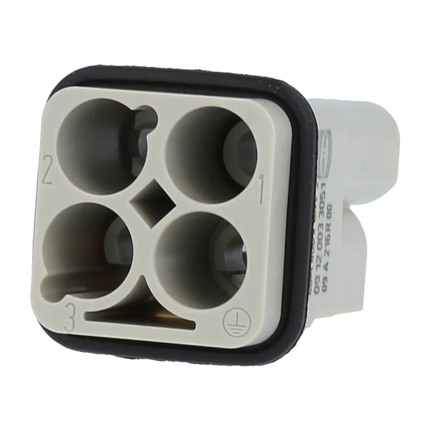 Produktfoto 1 von 09120033051 HARTING Han Q3/0 Stifteinsatz (M) Crimpanschluss, 3-polig+PE 400V, 40A
