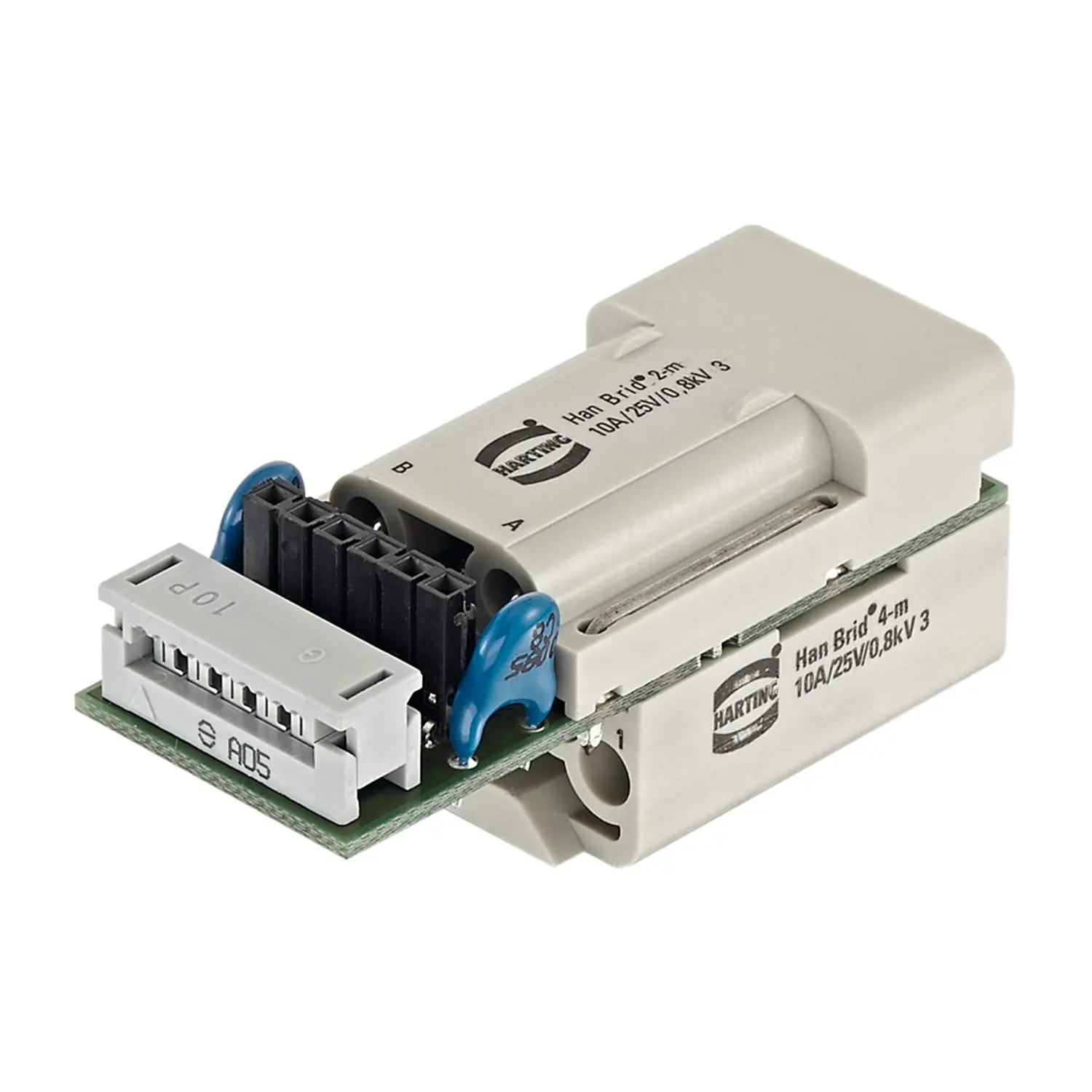Produktfoto 1 von 09120062611 HARTING Han Brid-sti-c + Cu-Bus-Modul-sti-c Stifteinsatz (M) Crimp- / Schneidklemmenanschluss, 6-polig 4/2 50V, 10A