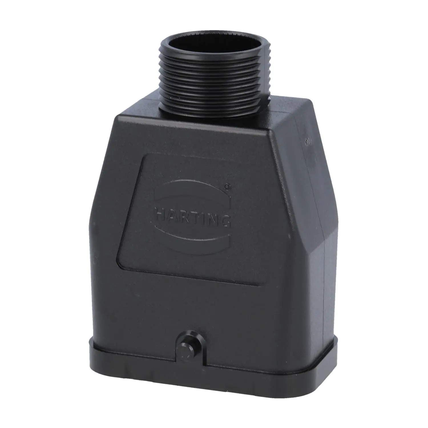 Produktfoto 1 von 09120080427 HARTING Han Q Tüllengehäuse, 1xPG16 gerader Kabelabgang, für 1 Bügel (am Unterteil) Halbverschraubung Klemmbereich 11,5mm-15,5mm