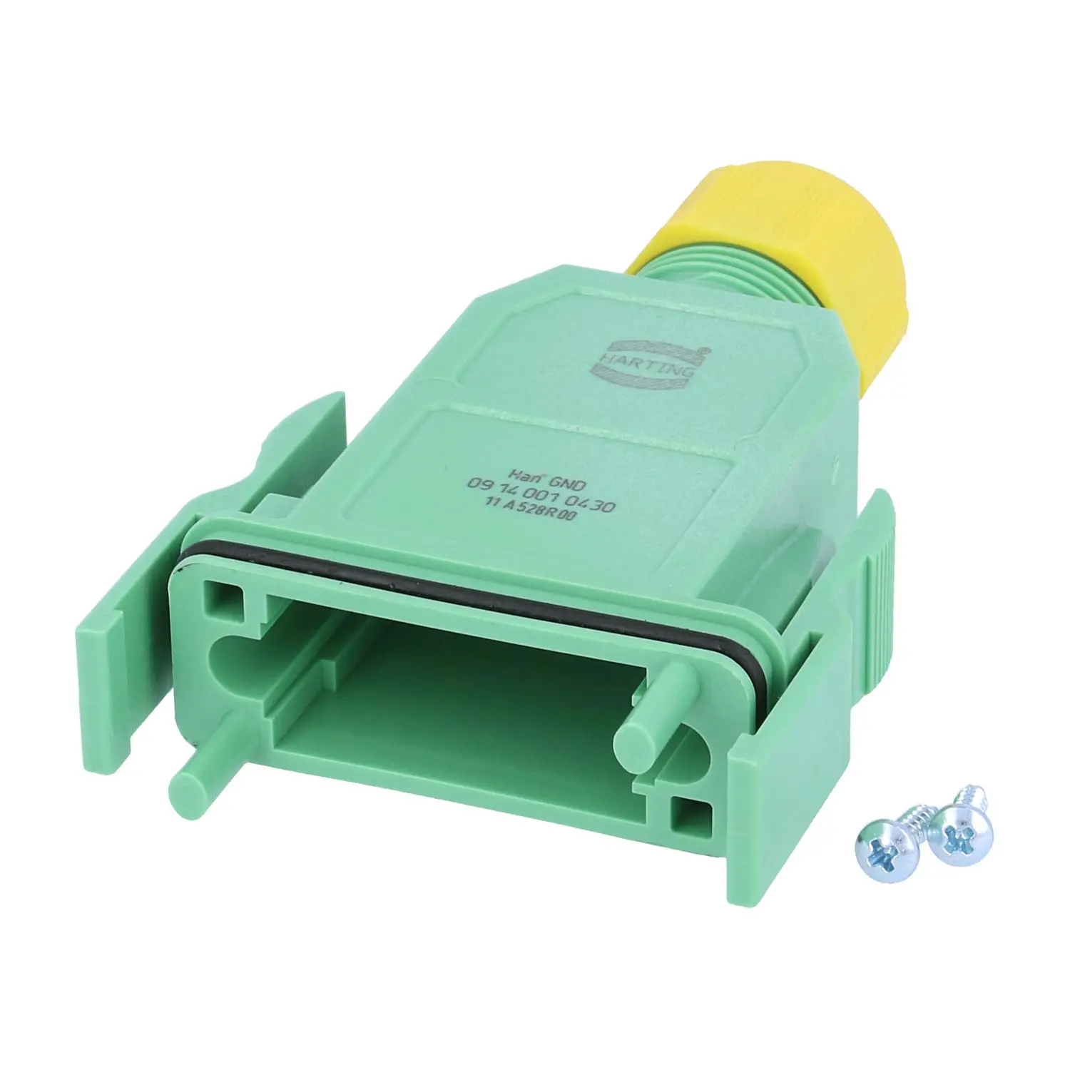 Produktfoto 1 von 09140010430 HARTING Han GND Tüllengehäuse, 1 gerader Kabelabgang, mit 2 Klammern Klemmbereich 7,5mm - 14,0mm
