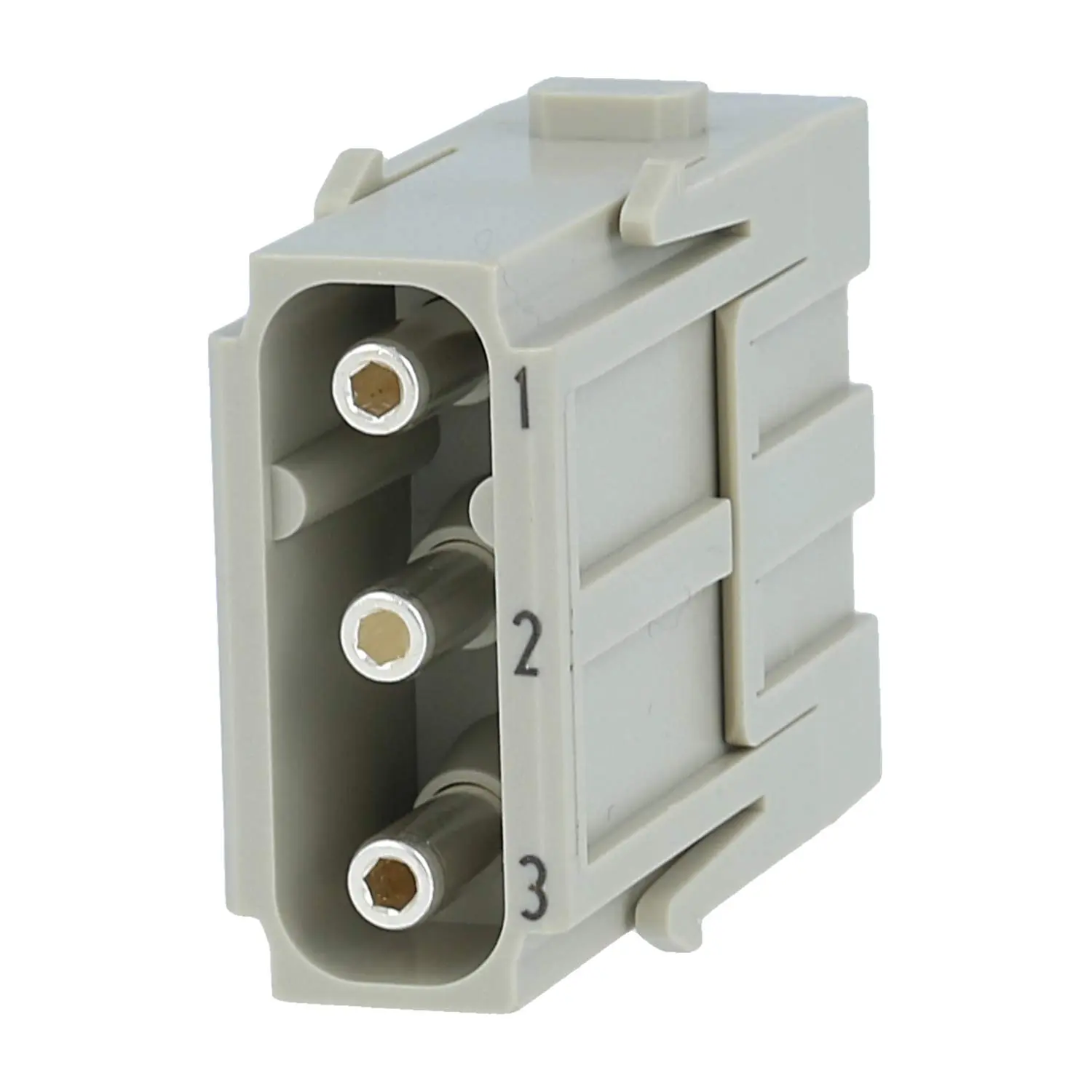 Produktfoto 1 von 09140032601 HARTING Han C Axial Modul Stifteinsatz (M) Axialschraubanschluss, 3-polig 690V, 40A