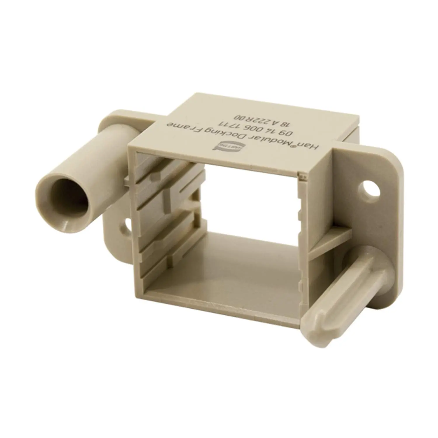Produktfoto 1 von 09140061711 HARTING Han Andockrahmen, fest montiert, 2 Module (F) Temperaturbereich -40°C bis 125°C Steckzyklen >=10000, Schutzart IP20