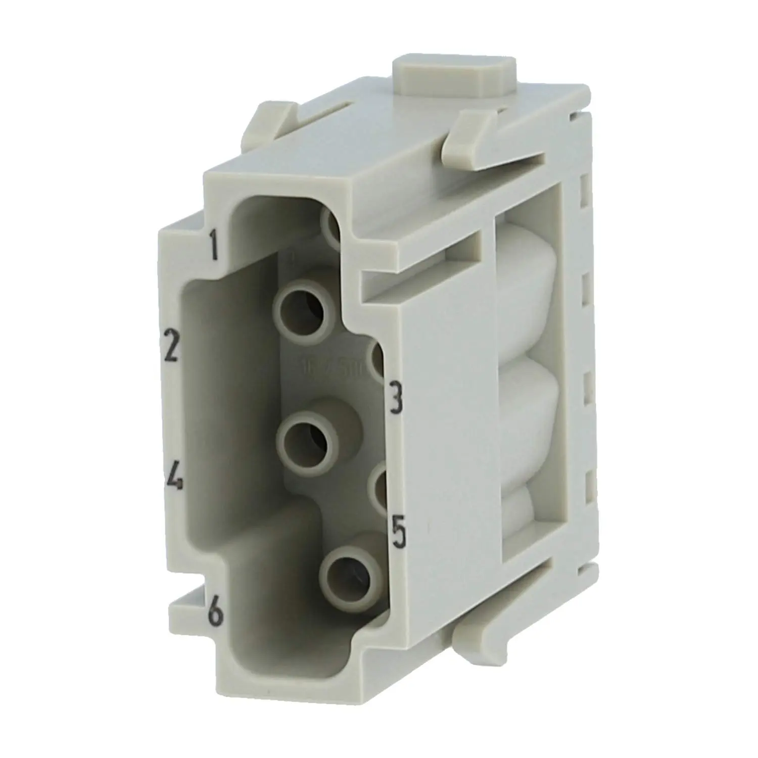 Produktfoto 1 von 09140063001 HARTING Han E Modul Stifteinsatz (M) Crimpanschluss, 6-polig 500V, 16A