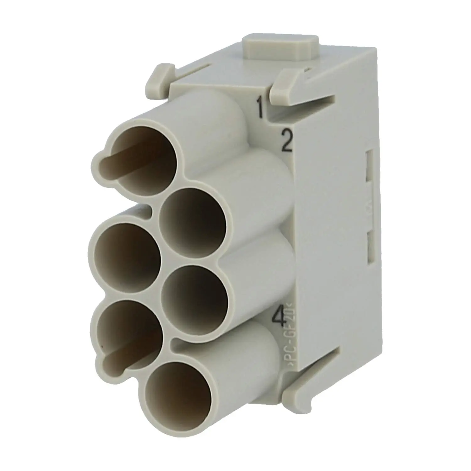 Produktfoto 1 von 09140063041 HARTING Han E Protected Modul Stifteinsatz (M) Crimpanschluss, 6-polig 830V, 16A