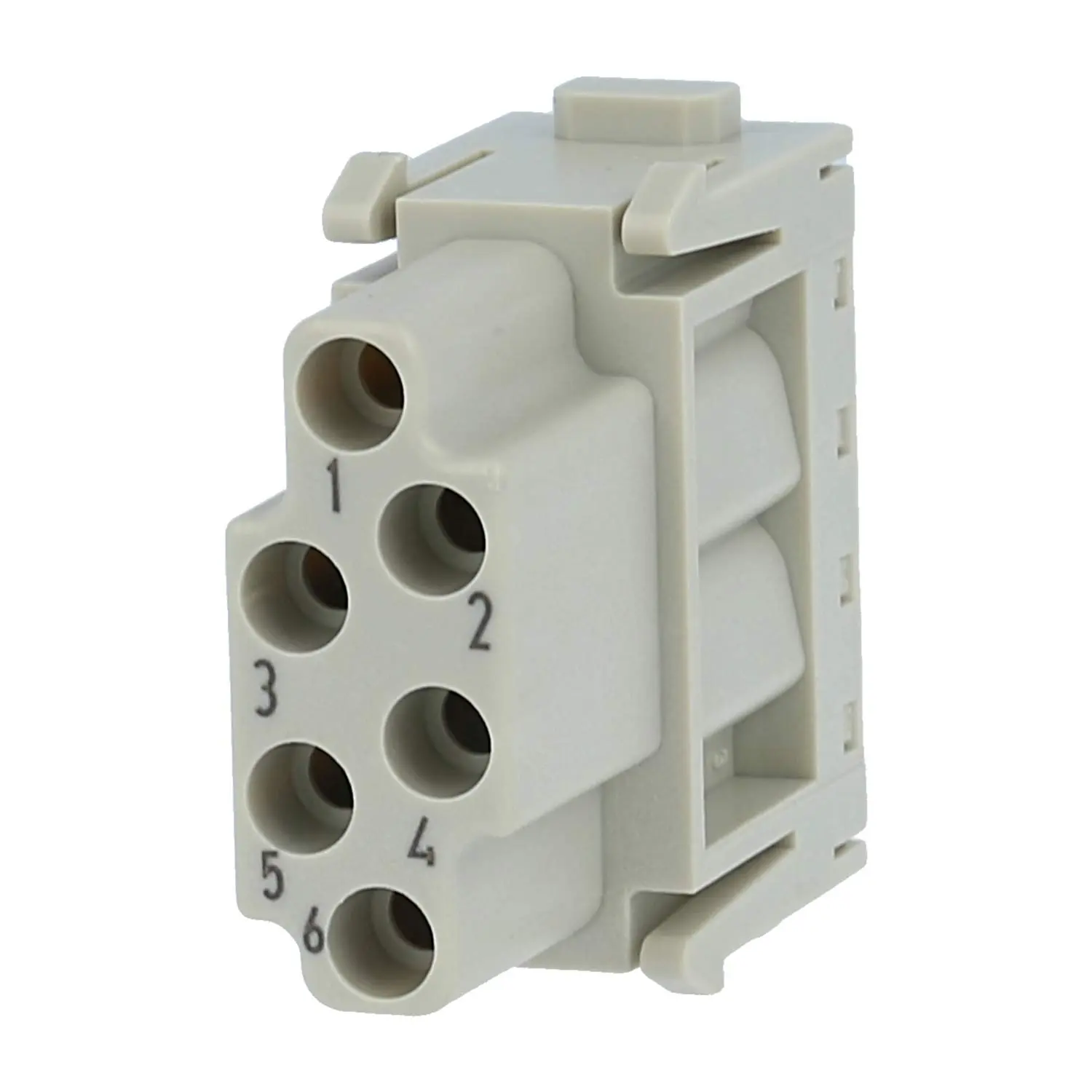 Produktfoto 1 von 09140063101 HARTING Han E Modul Buchseneinsatz (F) Crimpanschluss, 6-polig 500V, 16A
