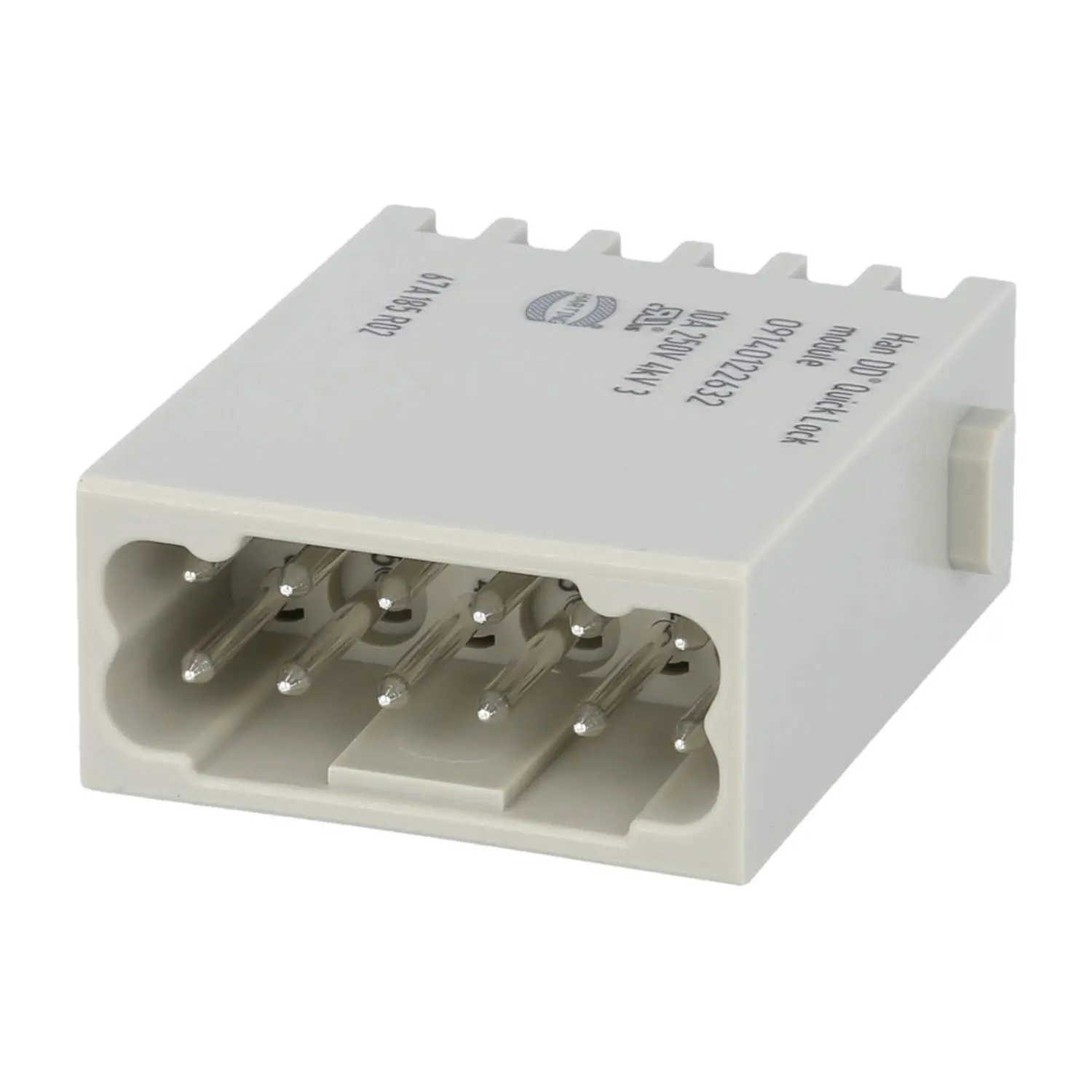 Produktfoto 1 von 09140122632 HARTING Han DD Modul Stifteinsatz (M) Quick-Lock-Anschluss, 12-polig 250V, 10A