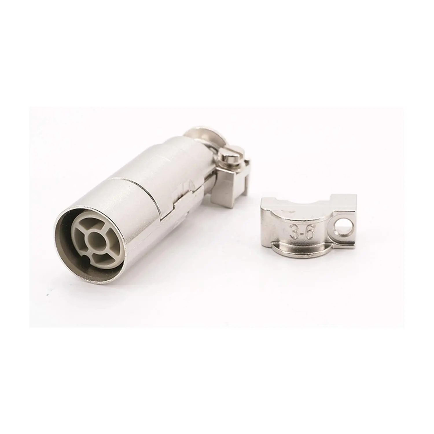 Produktfoto 1 von 09150013013 HARTING Han Quintax Anschluss Koax 75Ohm Stifteinsatz (M) Crimpanschluss, 1-polig+Schirmung 50V, 10A