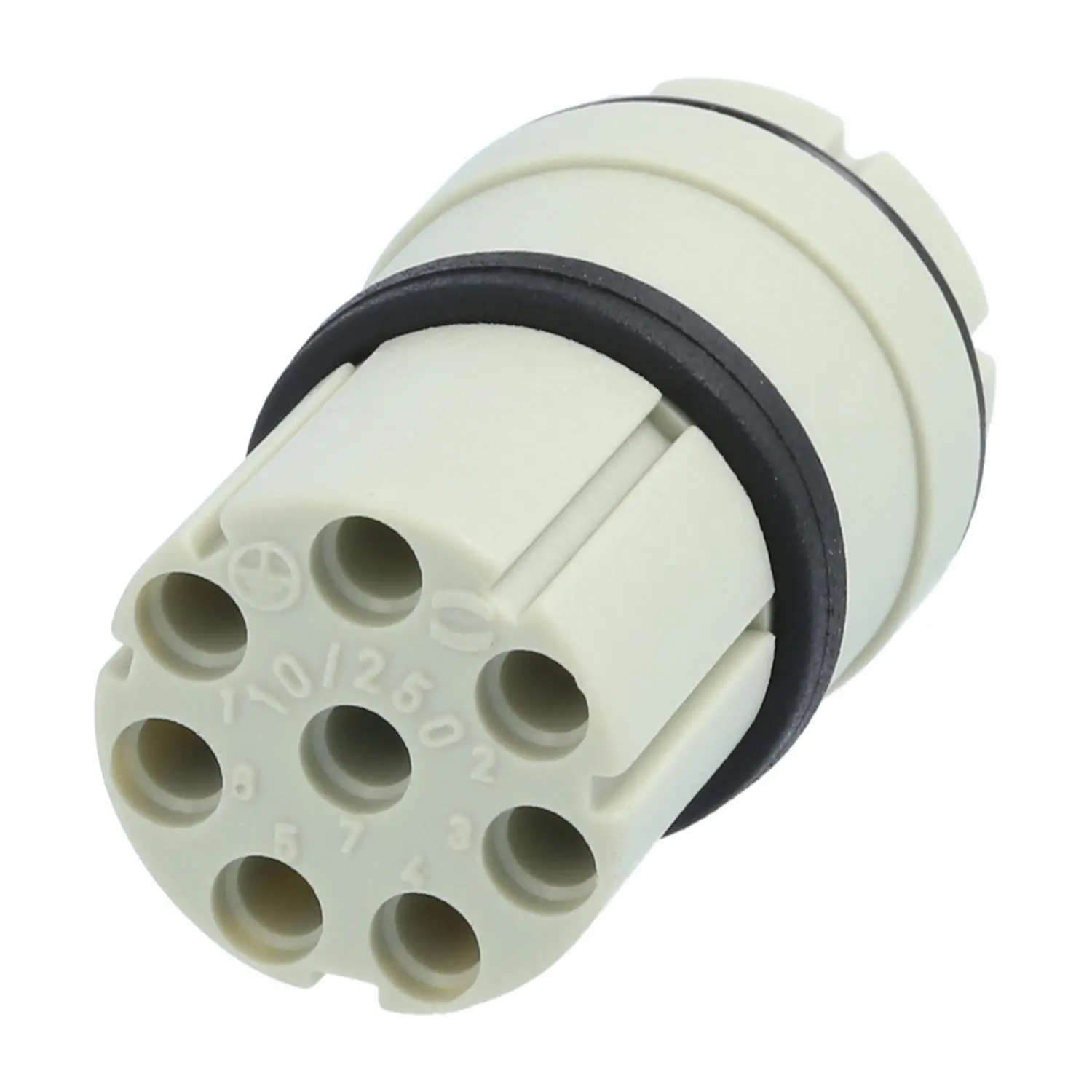 Produktfoto 1 von 09150073101 HARTING R15 Crimp-Kontakteinsatz Buchse Crimpanschluss, Polzahl 7+PE 250V, 10A, Farbe kieselgrau RAL 7032