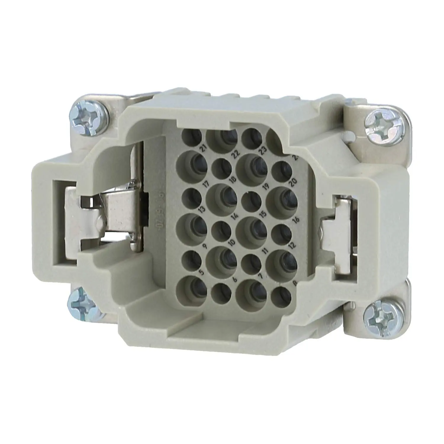 Produktfoto 1 von 09160243001 HARTING Han 24DD Stifteinsatz (M) Crimpanschluss, 24-polig+PE 250V, 10A