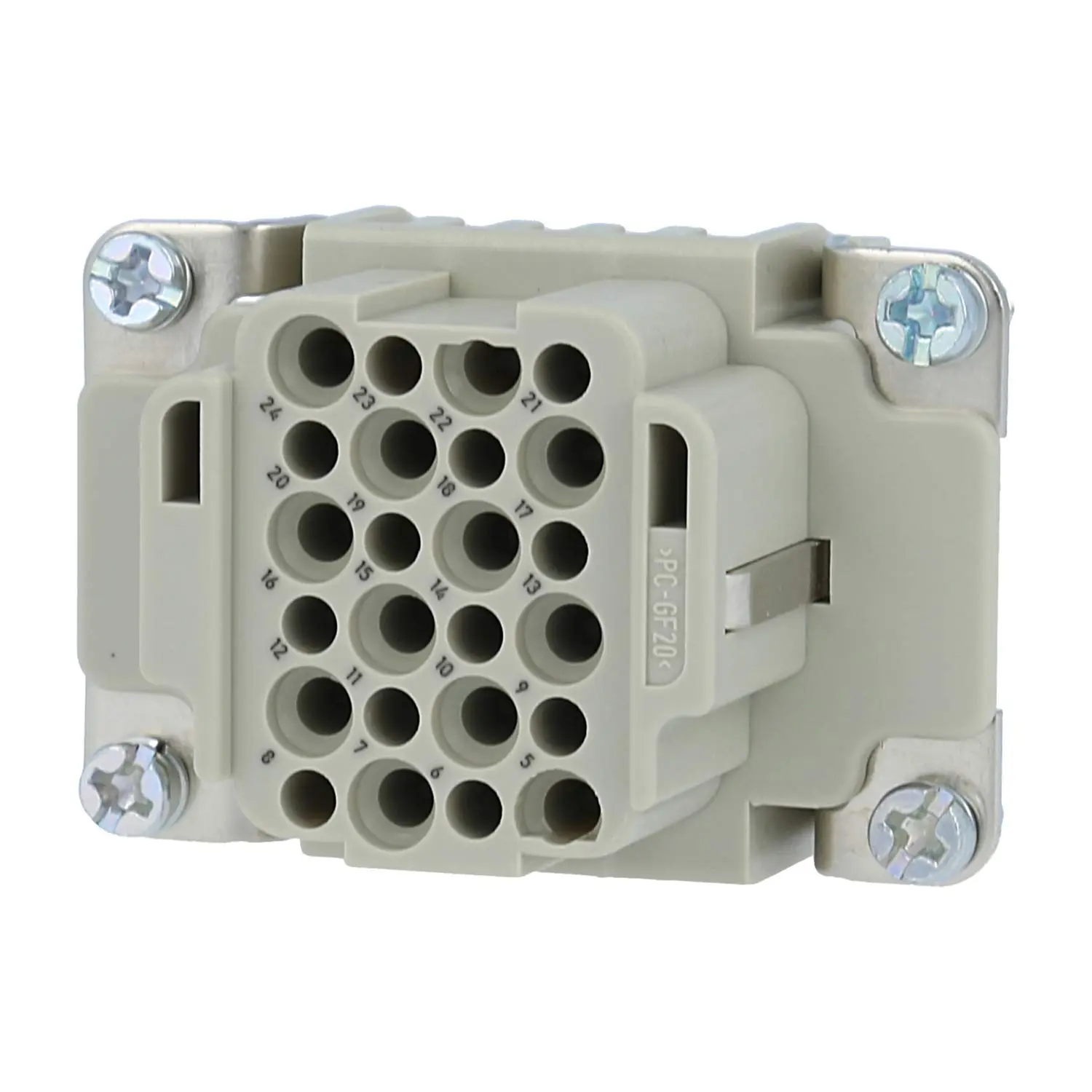 Produktfoto 1 von 09160243101 HARTING Han 24DD Buchseneinsatz (F) Crimpanschluss, 24-polig+PE 250V, 10A