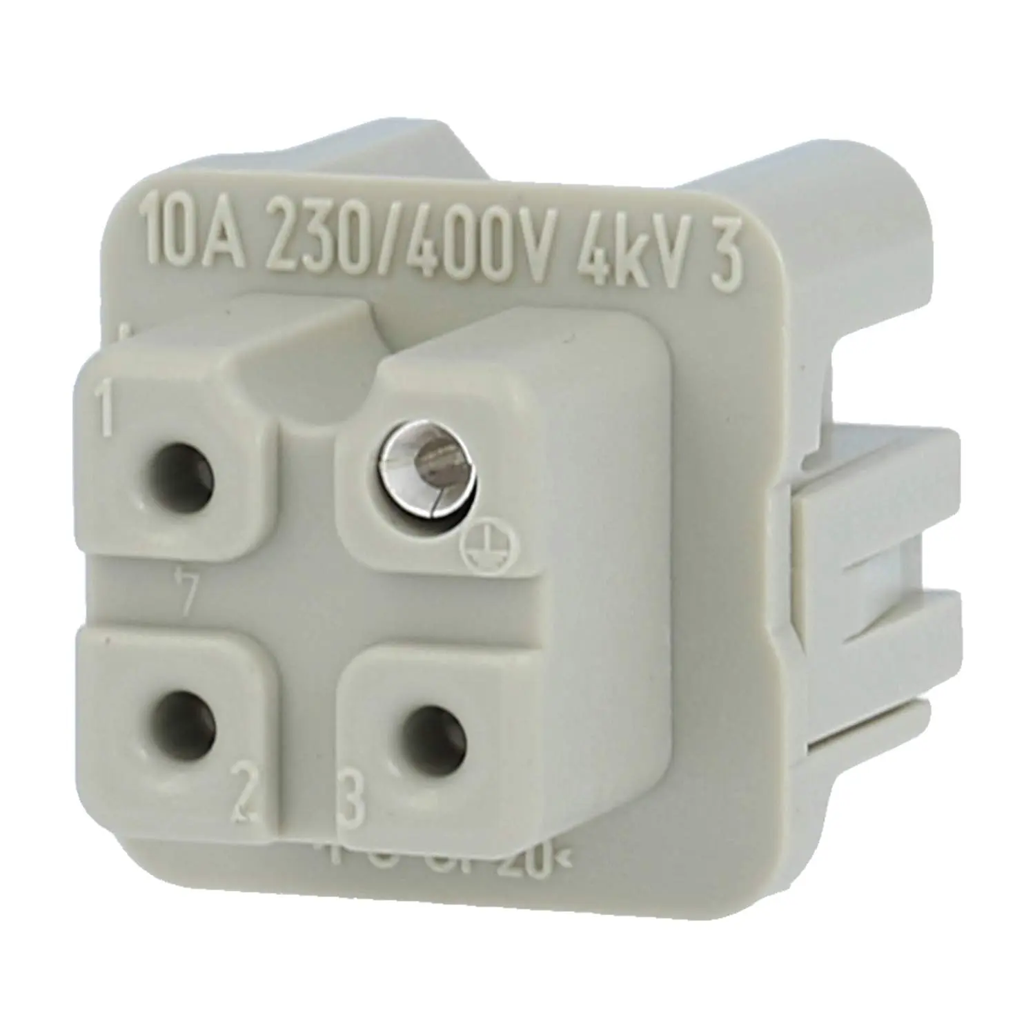 Produktfoto 1 von 09200032711 HARTING Han 3A Buchseneinsatz (F) Schraubanschluss, 3-polig+PE 230V/400V, 10A