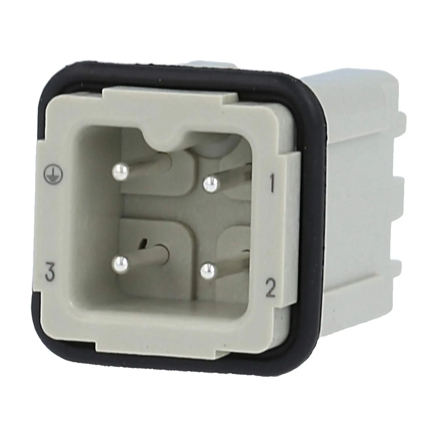 Produktfoto 1 von 09200032633 HARTING Han 3A Stifteinsatz (M) Quick-Lock-Anschluss, 3-polig+PE 230V/400V, 10A