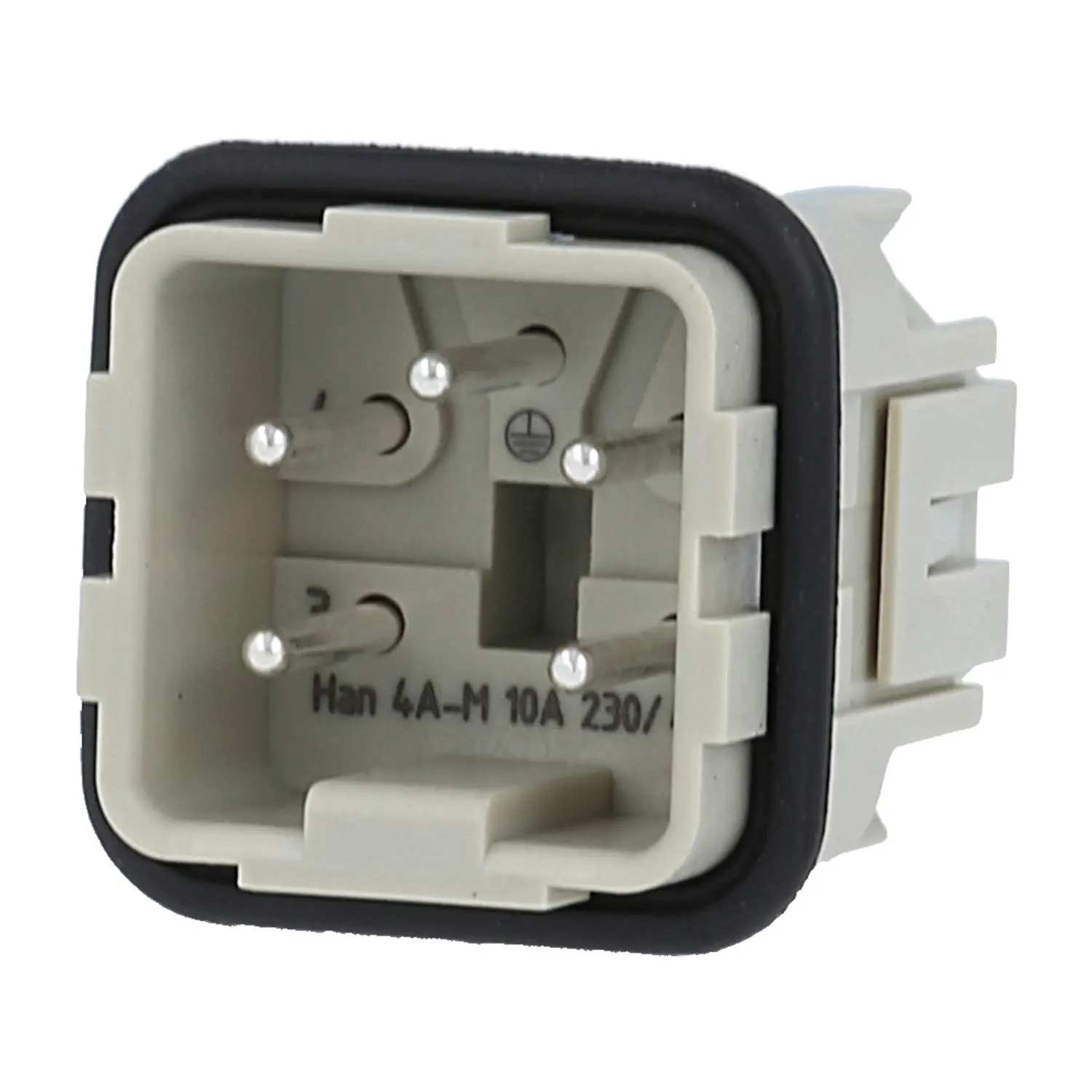 Produktfoto 1 von 09200042611 HARTING Han 4A Stifteinsatz (M) Schraubanschluss, 4-polig+PE 230V/400V, 10A