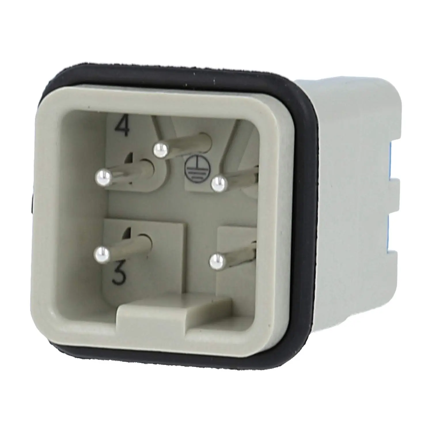 Produktfoto 1 von 09200042633 HARTING Han 4A Stifteinsatz (M) Quick-Lock-Anschluss, 4-polig+PE 230V/400V, 10A