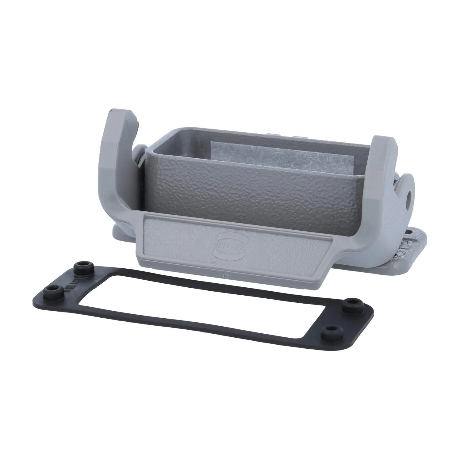 Produktfoto 1 von 09200100301 HARTING Han 10A Anbaugehäuse mit 1 Längsbügel 1 Easy Lock Verriegelungsbügel