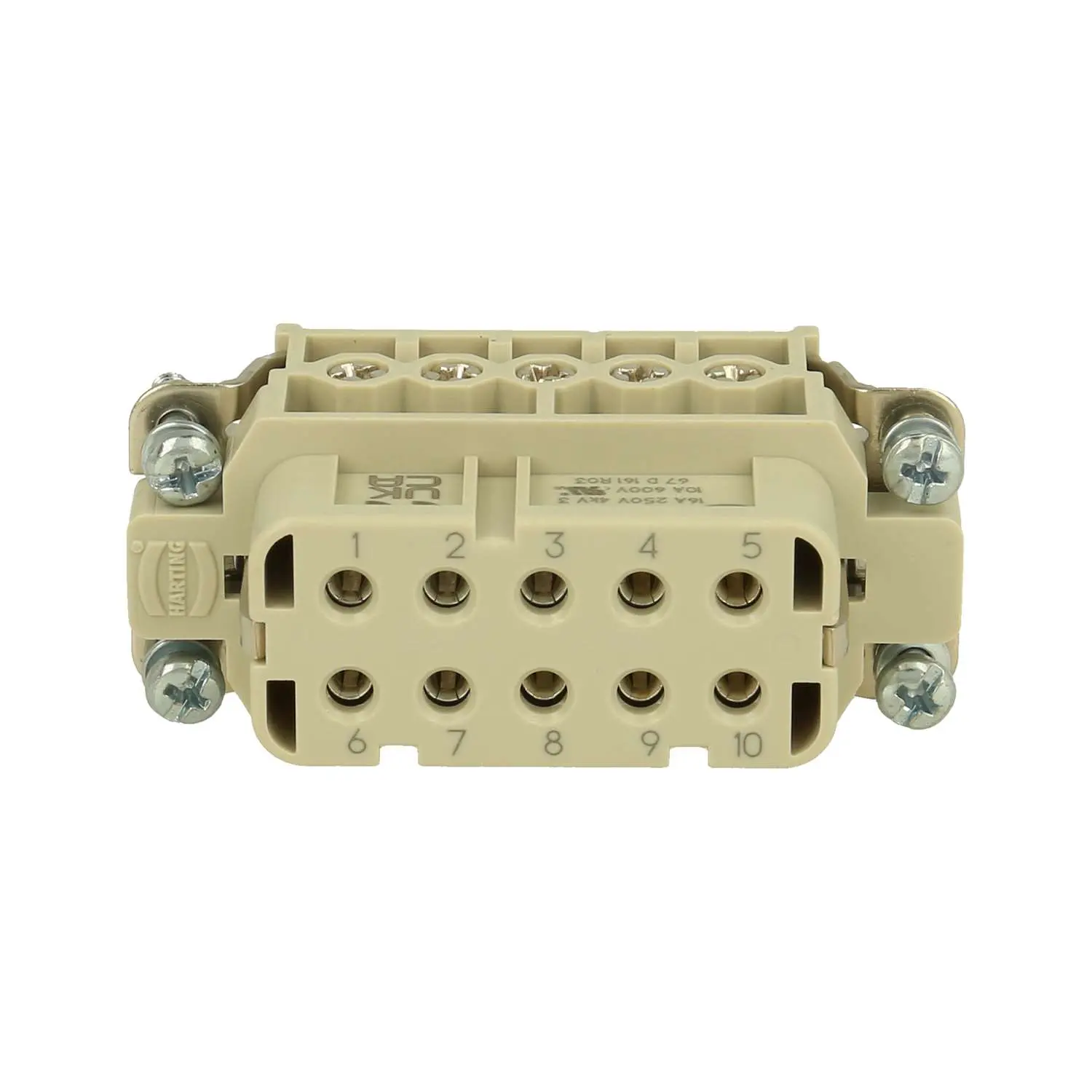 Produktfoto 1 von 09200102814 HARTING Han 10A Buchseneinsatz (F) Schraubanschluss, 10-polig+PE 250V, 16A