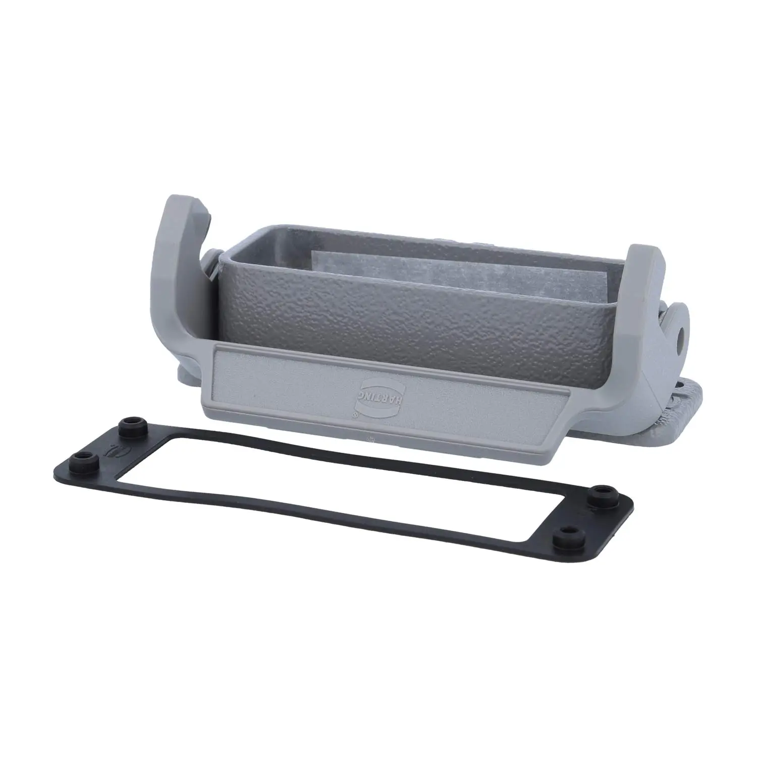 Produktfoto 1 von 09200160301 HARTING Han 16A Anbaugehäuse mit 1 Längsbügel 1 Easy Lock Verriegelungsbügel