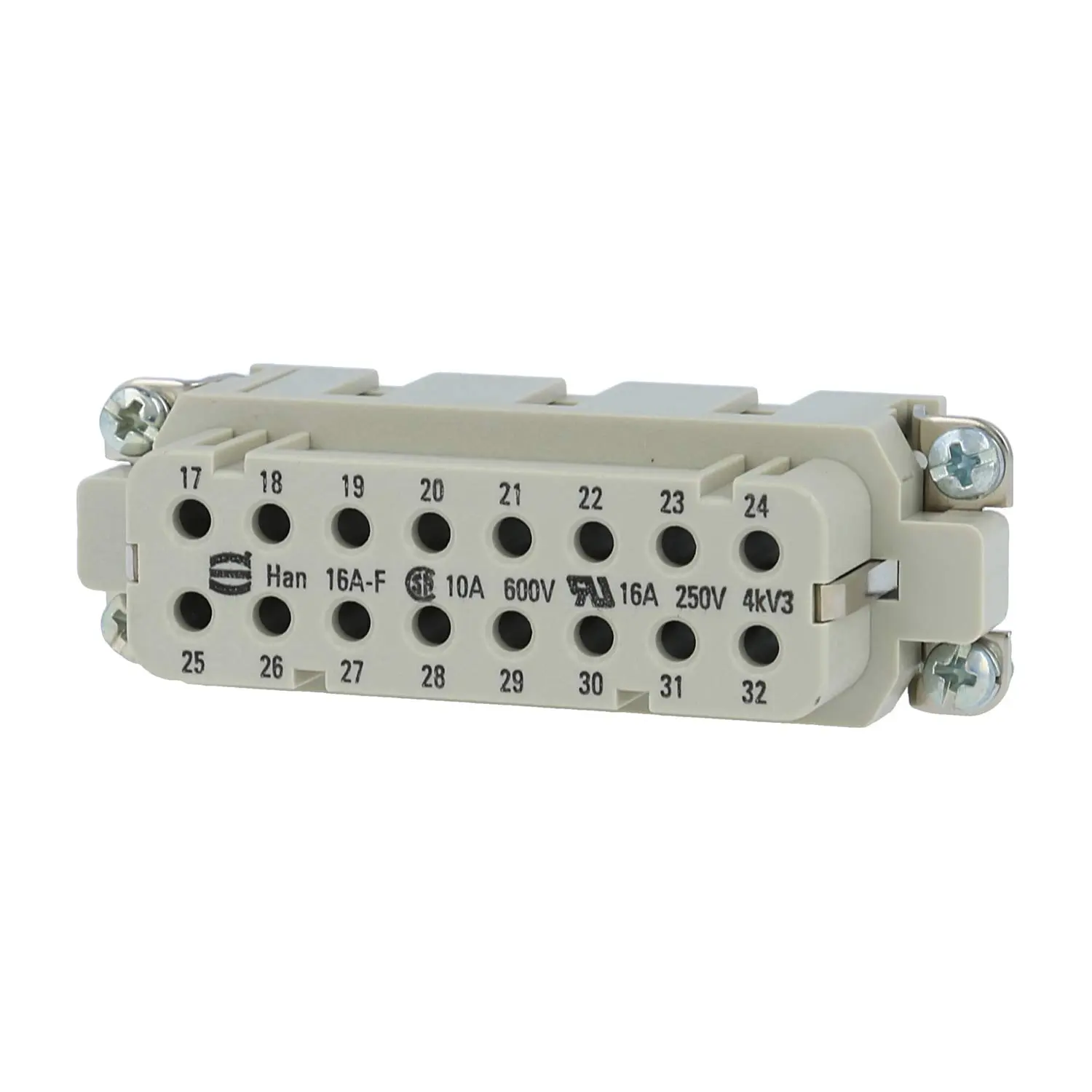 Produktfoto 1 von 09200163111 HARTING Han 16A Buchseneinsatz (F) Crimpanschluss, 16-polig+PE 250V, 16A