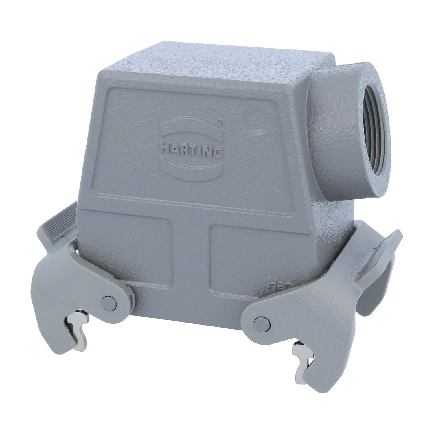Produktfoto 1 von 09200320530 HARTING Han 32A Tüllengehäuse hoch, 1xPG21 seitlicher Kabelabgang, mit 2 Querbügeln Verschraubung PG21 Klemmbereich 11,0mm - 18,0mm