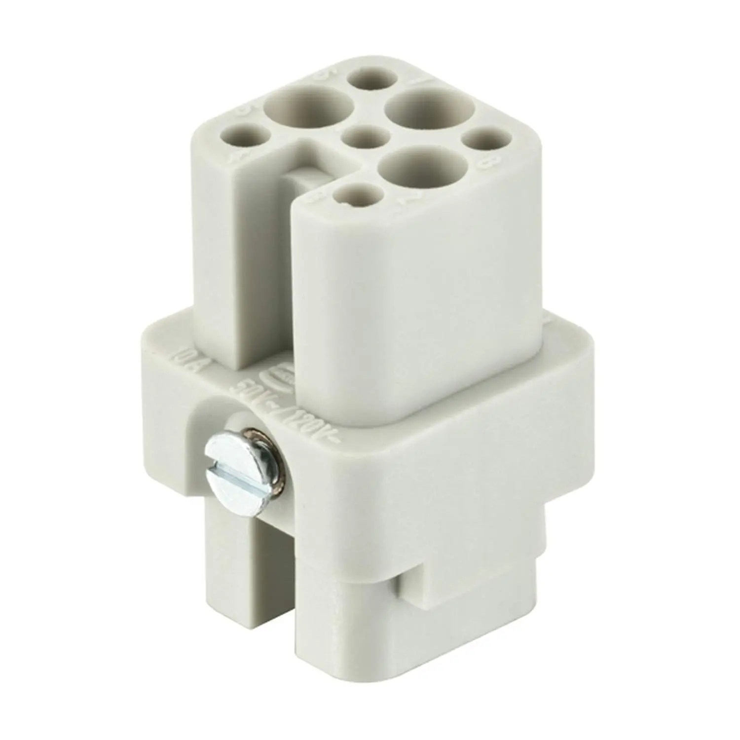 Produktfoto 1 von 09210073101 HARTING Han 7D Buchseneinsatz (F) Crimpanschluss, 7-polig+PE AC 50V / DC 120V, 10A