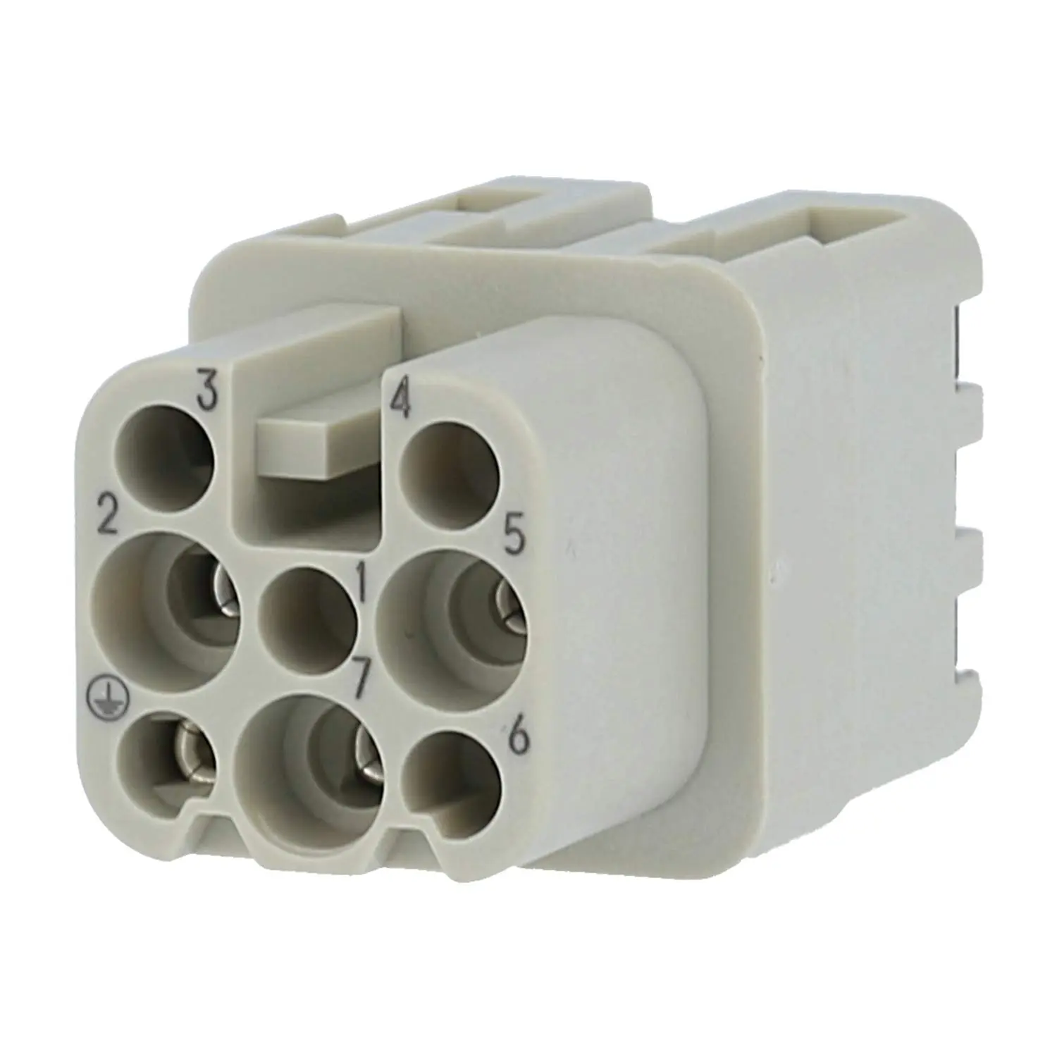 Produktfoto 1 von 09210072732 HARTING Han 7D Buchseneinsatz (F) Quick-Lock-Anschluss, 7-polig+PE 250V, 10A