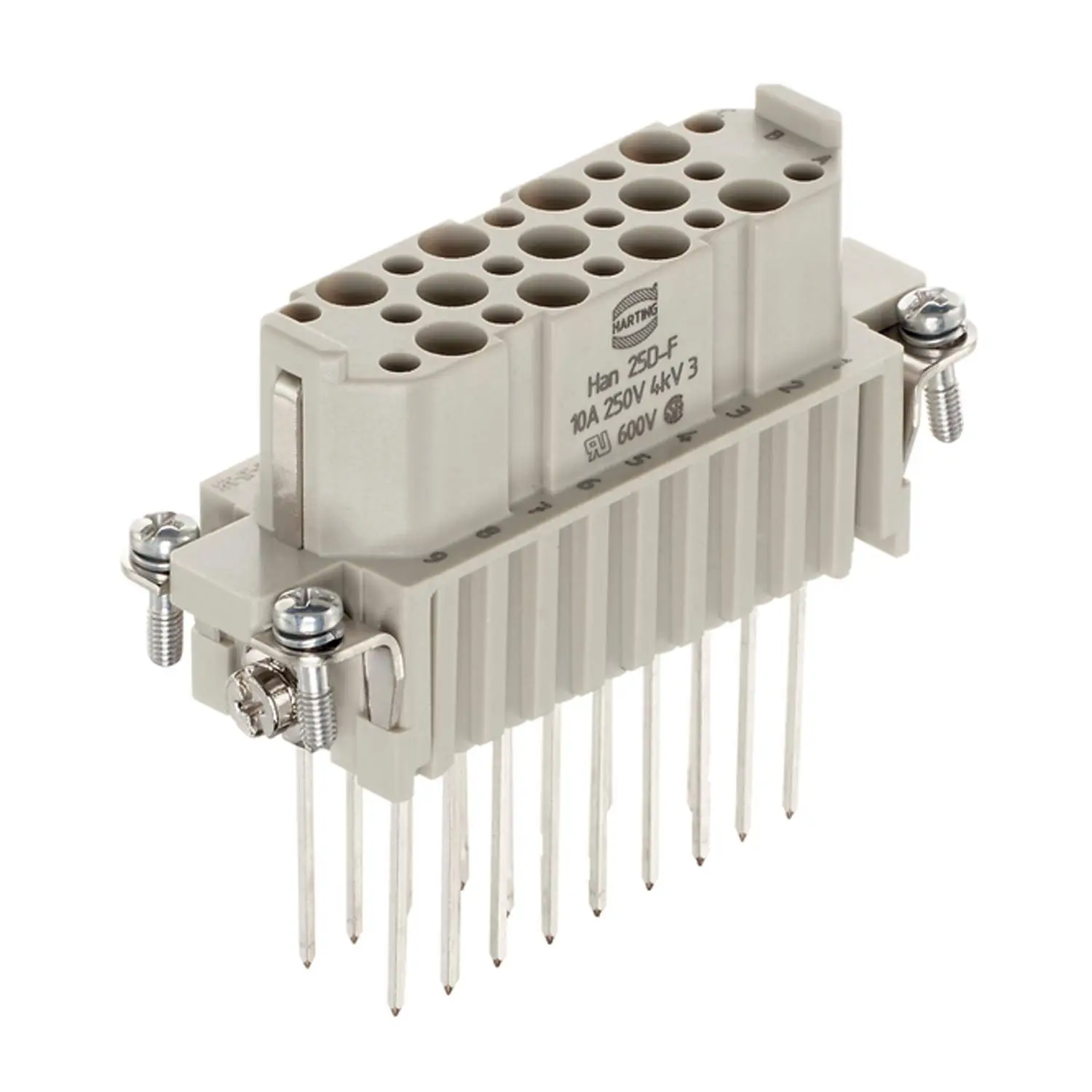 Produktfoto 1 von 09210252701 HARTING Han 25D Buchseneinsatz (F) Wickelanschluss, 25-polig+PE 250V, 10A