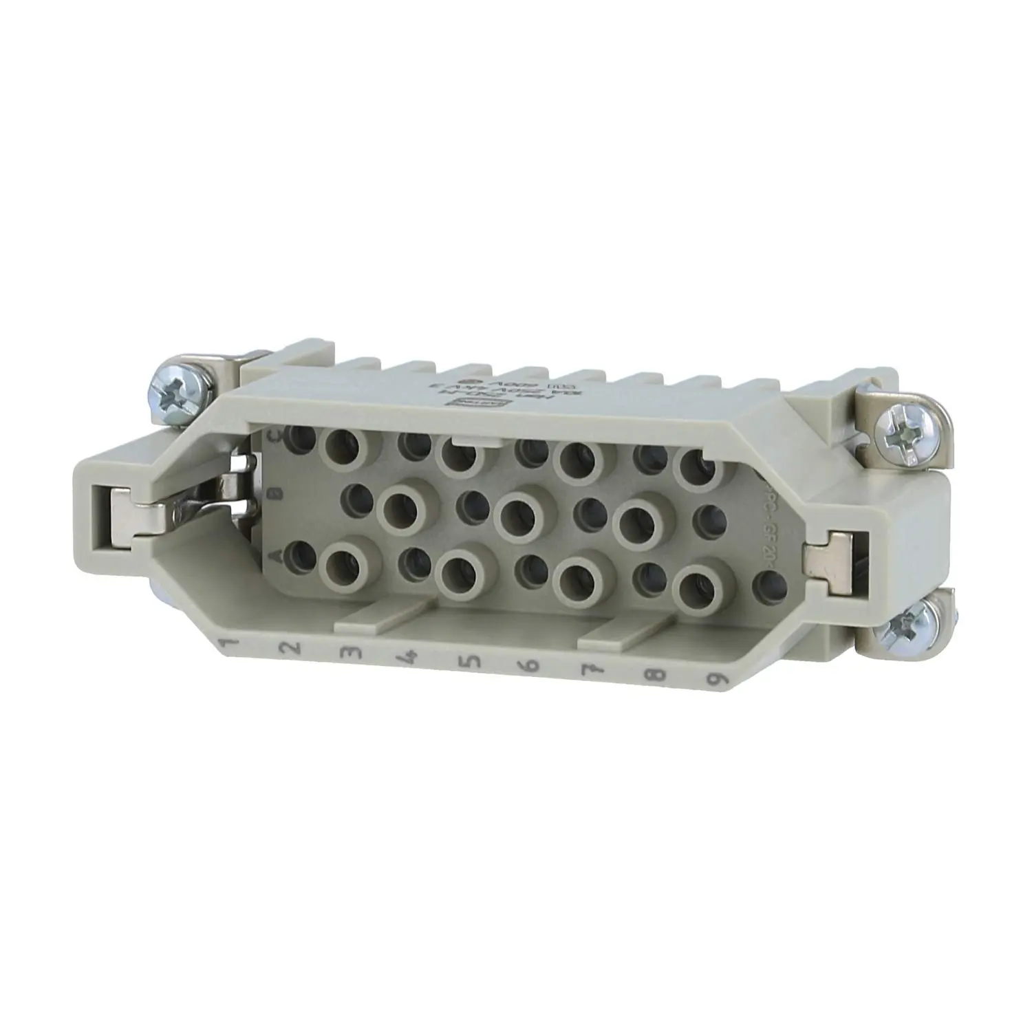 Produktfoto 1 von 09210253001 HARTING Han 25D Stifteinsatz (M) Crimpanschluss, 25-polig+PE 250V, 10A