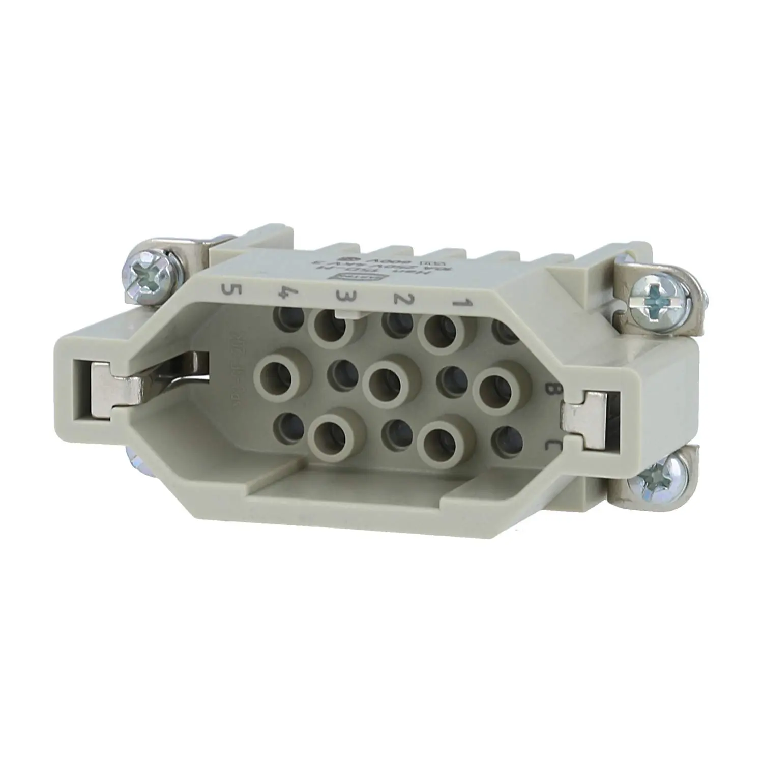 Produktfoto 1 von 09210153001 HARTING Han 15D Stifteinsatz (M) Crimpanschluss, 15-polig+PE 250V, 10A