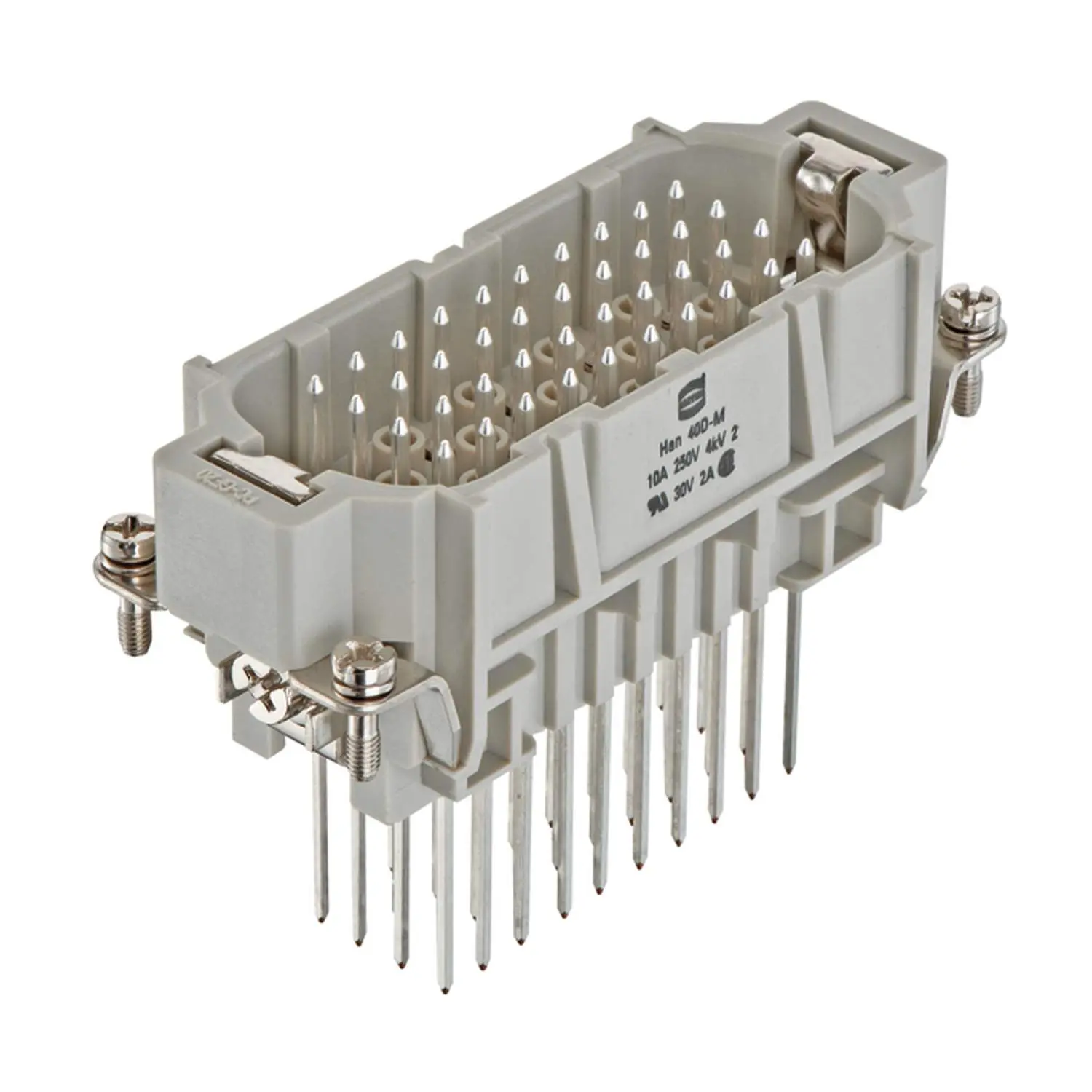 Produktfoto 1 von 09210402601 HARTING Han 40D Stifteinsatz (M) Wickelanschluss, 40-polig+PE 250V, 10A