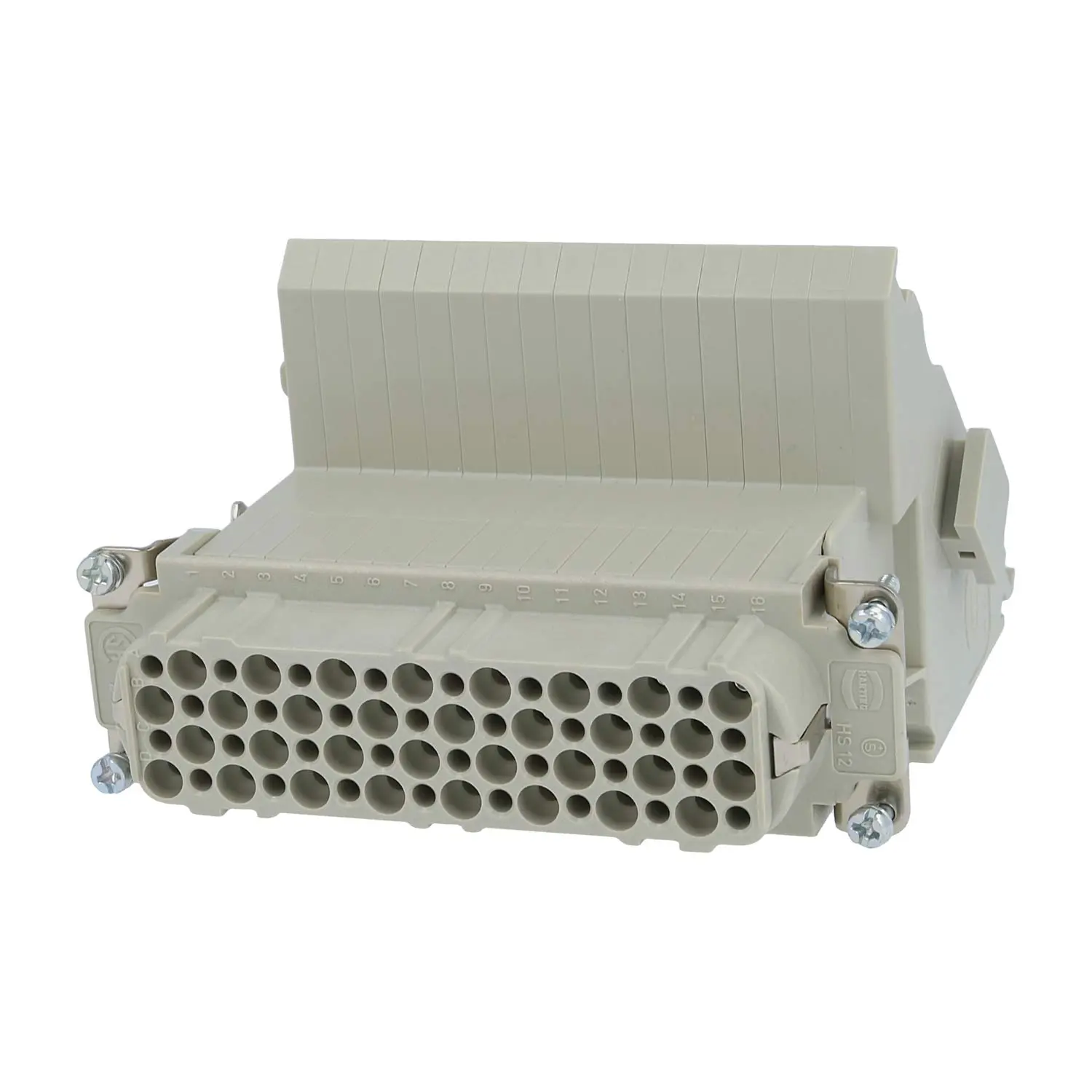 Produktfoto 1 von 09210644701 HARTING Han 64D Anschlussverteiler Buchseneinsatz (F) ""links"" Schraubanschluss, 64-polig+PE 250V, 10A