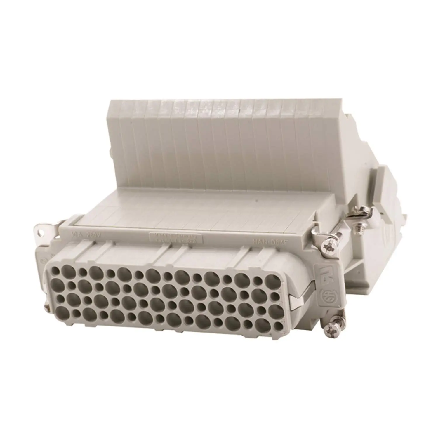Produktfoto 1 von 09210644711 HARTING Han 64D Anschlussverteiler Buchseneinsatz (F) ""rechts"" Schraubanschluss, 64-polig+PE 250V, 10A