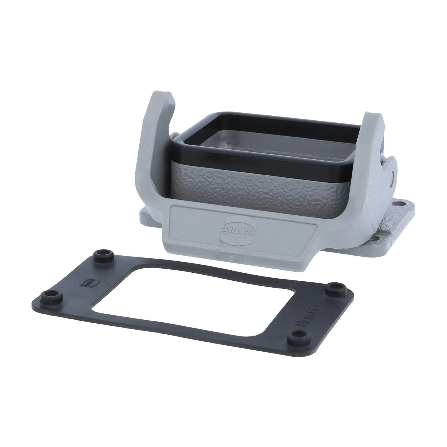 Produktfoto 1 von 09300060301 HARTING Han 6B Anbaugehäuse mit 1 Längsbügel 1 Easy Lock Verriegelungsbügel