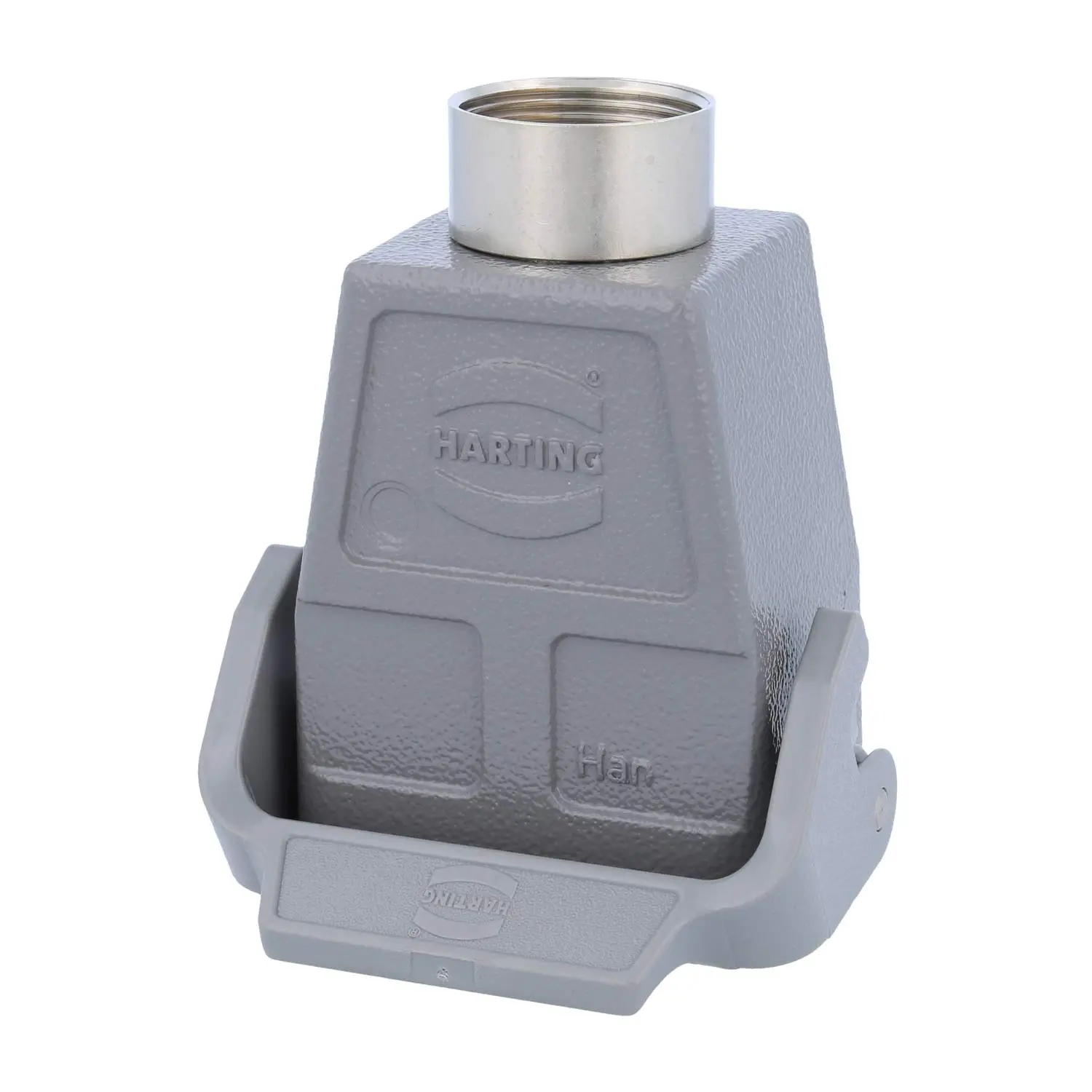 Produktfoto 1 von 09300060752 HARTING Han 6B Kupplungsgehäuse hoch, 1xPG21 gerader Kabelabgang, mit 1 Längsbügel Verschraubung PG21 Klemmbereich 11,0mm - 18,0mm