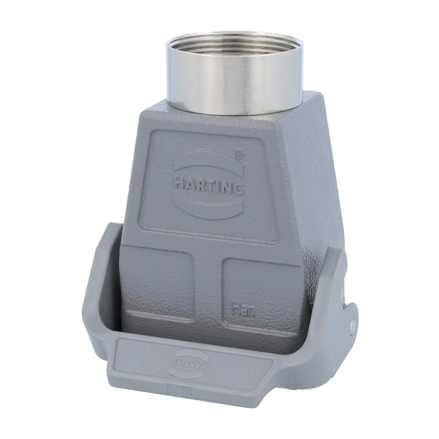 Produktfoto 1 von 09300060753 HARTING Han 6B Kupplungsgehäuse hoch, 1xPG29 gerader Kabelabgang, mit 1 Längsbügel Verschraubung PG29 Klemmbereich 16,0mm - 25,0mm