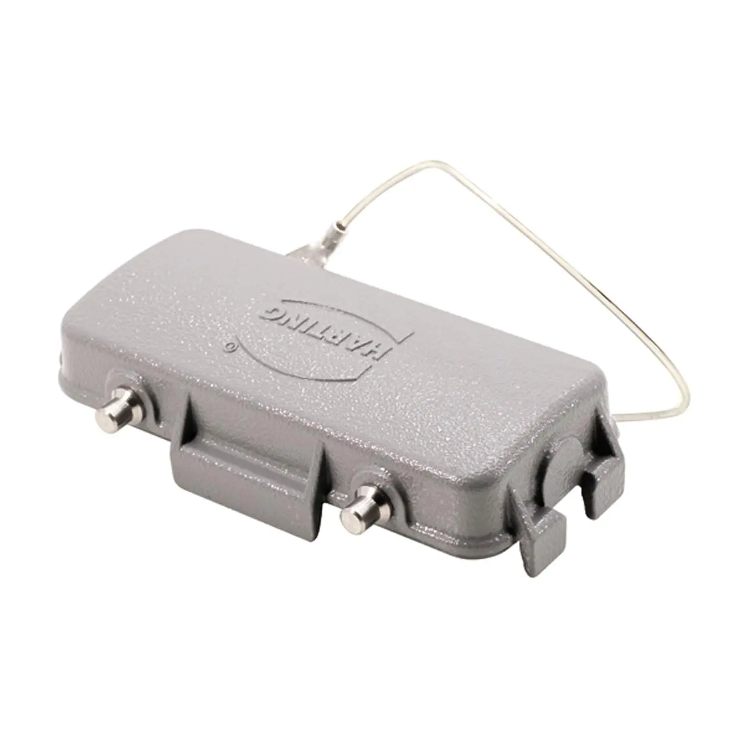 Produktfoto 1 von 09300165425 HARTING Schutzkappe 16B Metall für 2 Bügel am Unterteil Verliersicherung mit kleiner Schlaufe Temperaturbereich -40°C bis 125°C