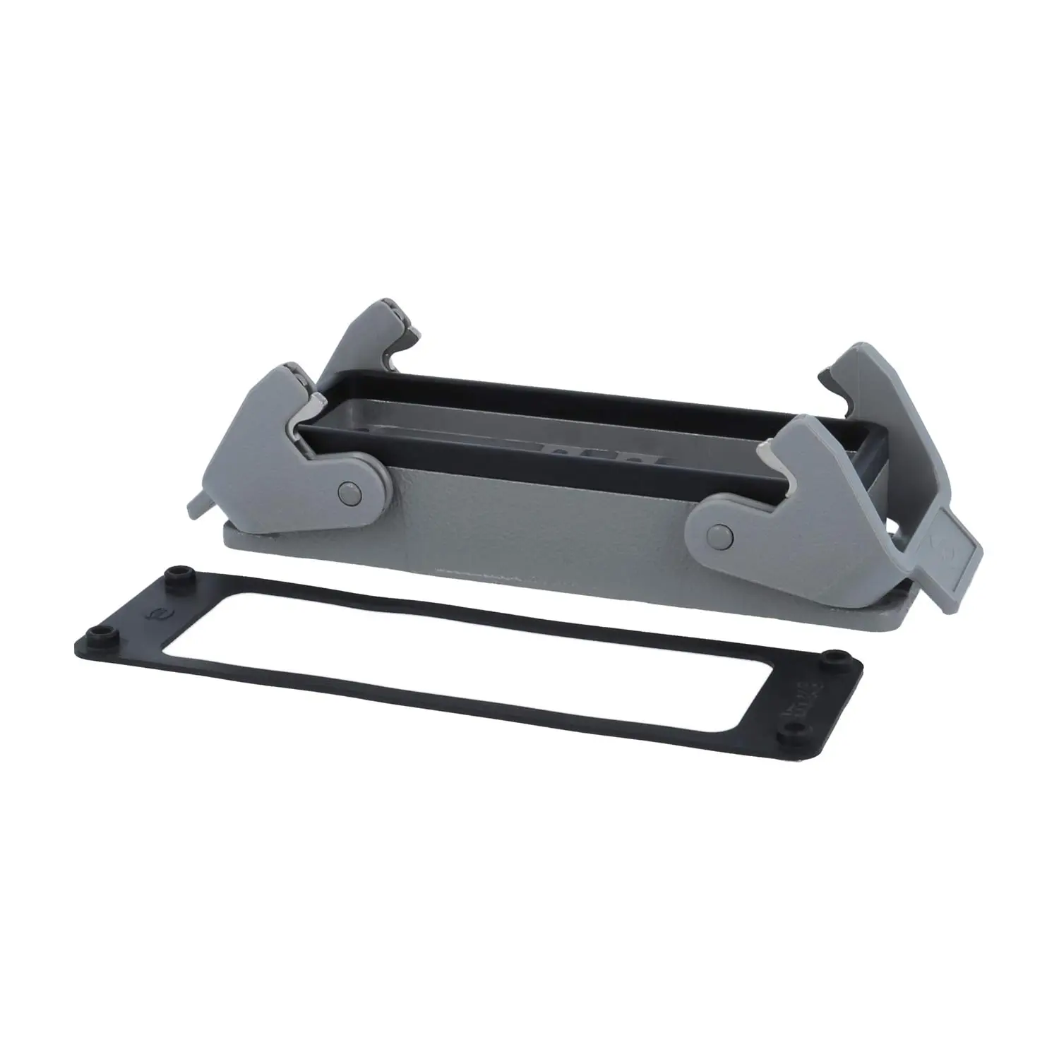 Produktfoto 1 von 09300240303 HARTING Han 24B für 2 Einsätze Anbaugehäuse mit 2 Querbügeln 2 Easy Lock Verriegelungsbügel