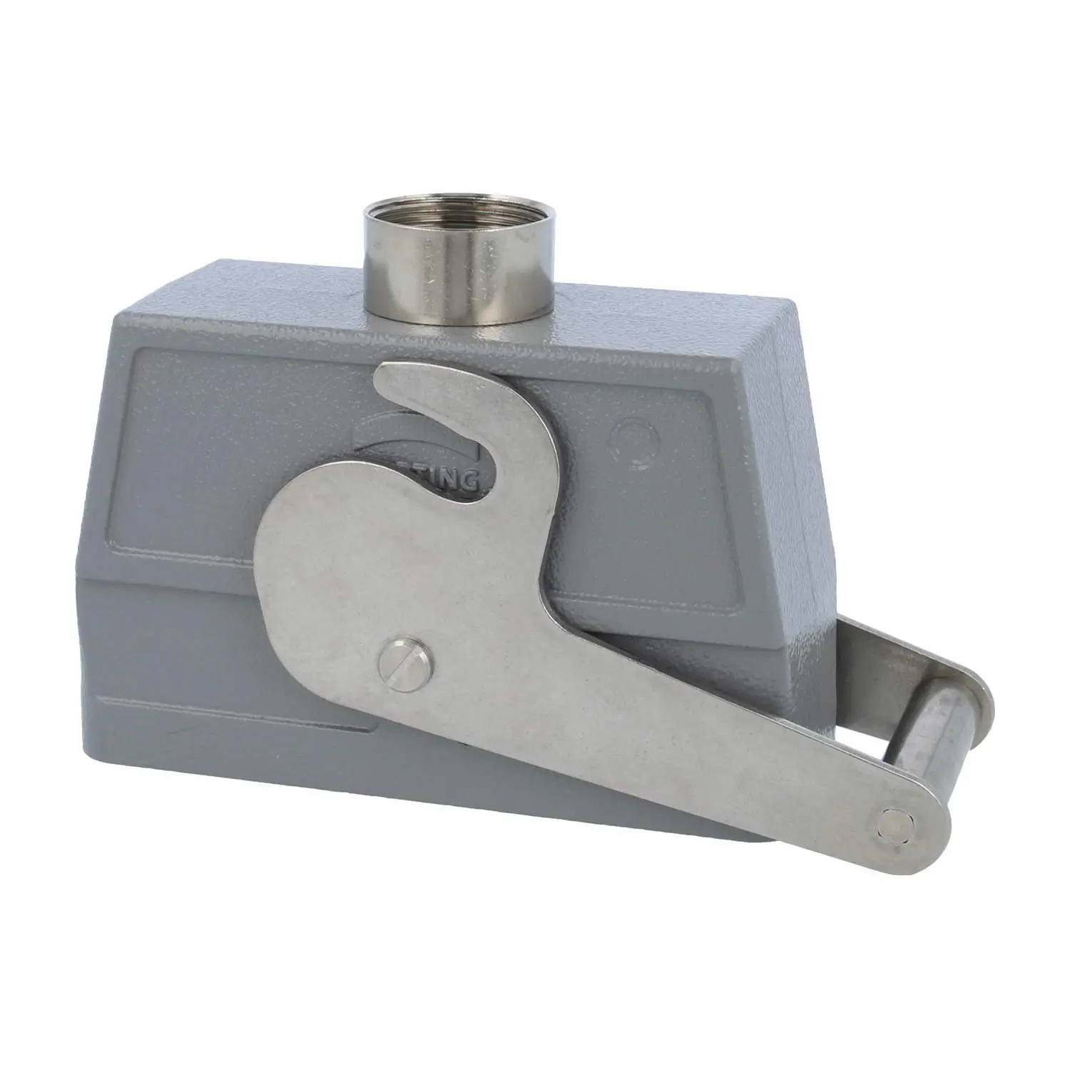 Produktfoto 1 von 09300240480 HARTING Han 24B Tüllengehäuse hoch, 1xPG21 gerader Kabelabgang, mit 1 Zentralbügel Verschraubung PG21 Klemmbereich 11,0mm - 18,0mm