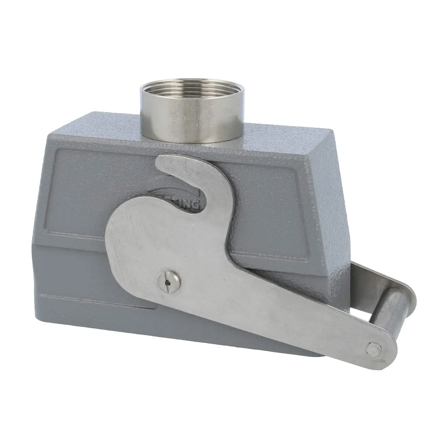 Produktfoto 1 von 09300240481 HARTING Han 24B Tüllengehäuse hoch, 1xPG29 gerader Kabelabgang, mit 1 Zentralbügel Verschraubung PG29 Klemmbereich 16,0mm - 25,0mm