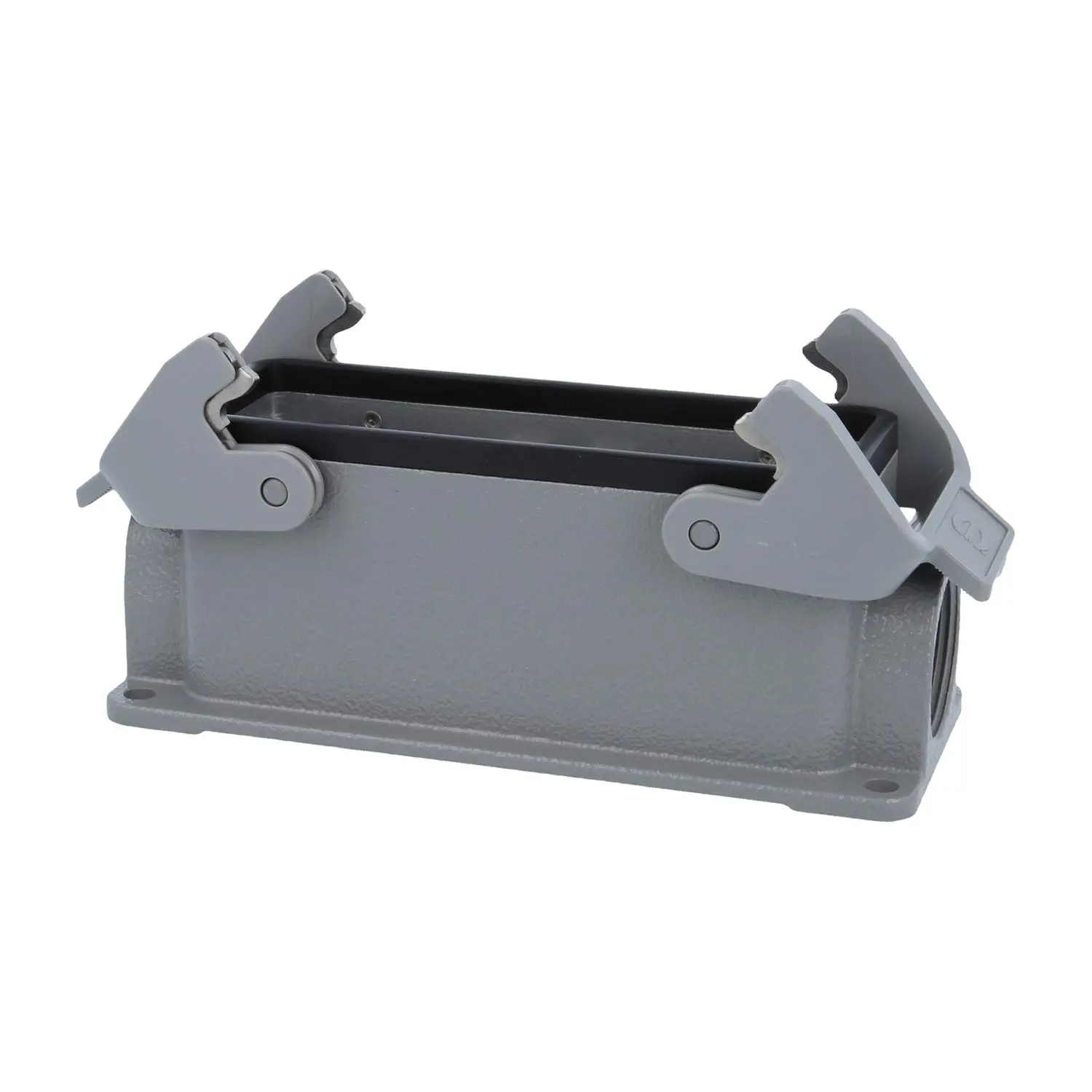 09300241233 HARTING Han 24B für 2 Einsätze Sockelgehäuse niedrig, 1xPG21 seitlicher Kabelabgang, mit 2 Querbügeln Verschraubung PG21 Klemmbereich 11,0mm - 18,0mm