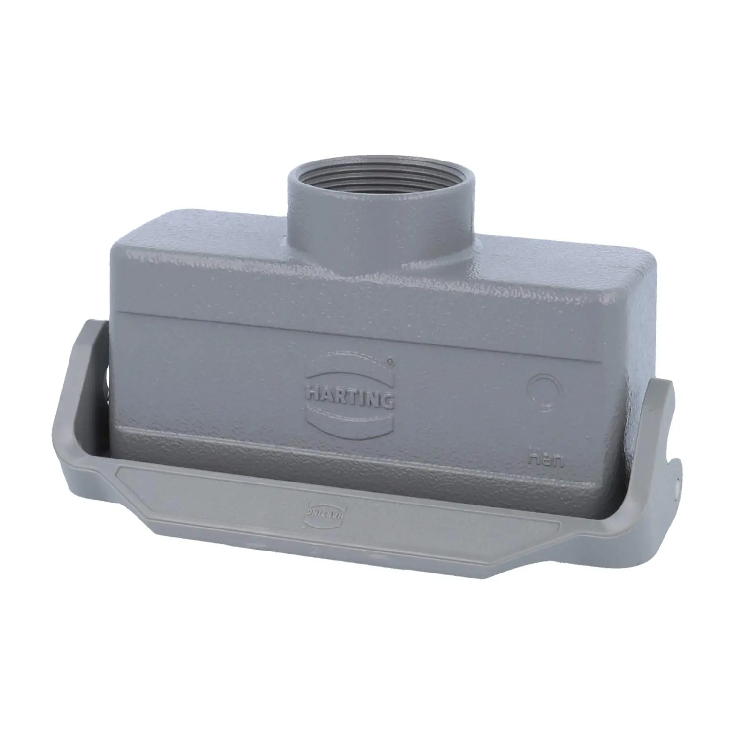 Produktfoto 1 von 09300241751 HARTING Han 24B Kupplungsgehäuse niedrig, 1xPG29 gerader Kabelabgang, mit 1 Längsbügel Verschraubung PG29 Klemmbereich 16,0mm - 25,0mm
