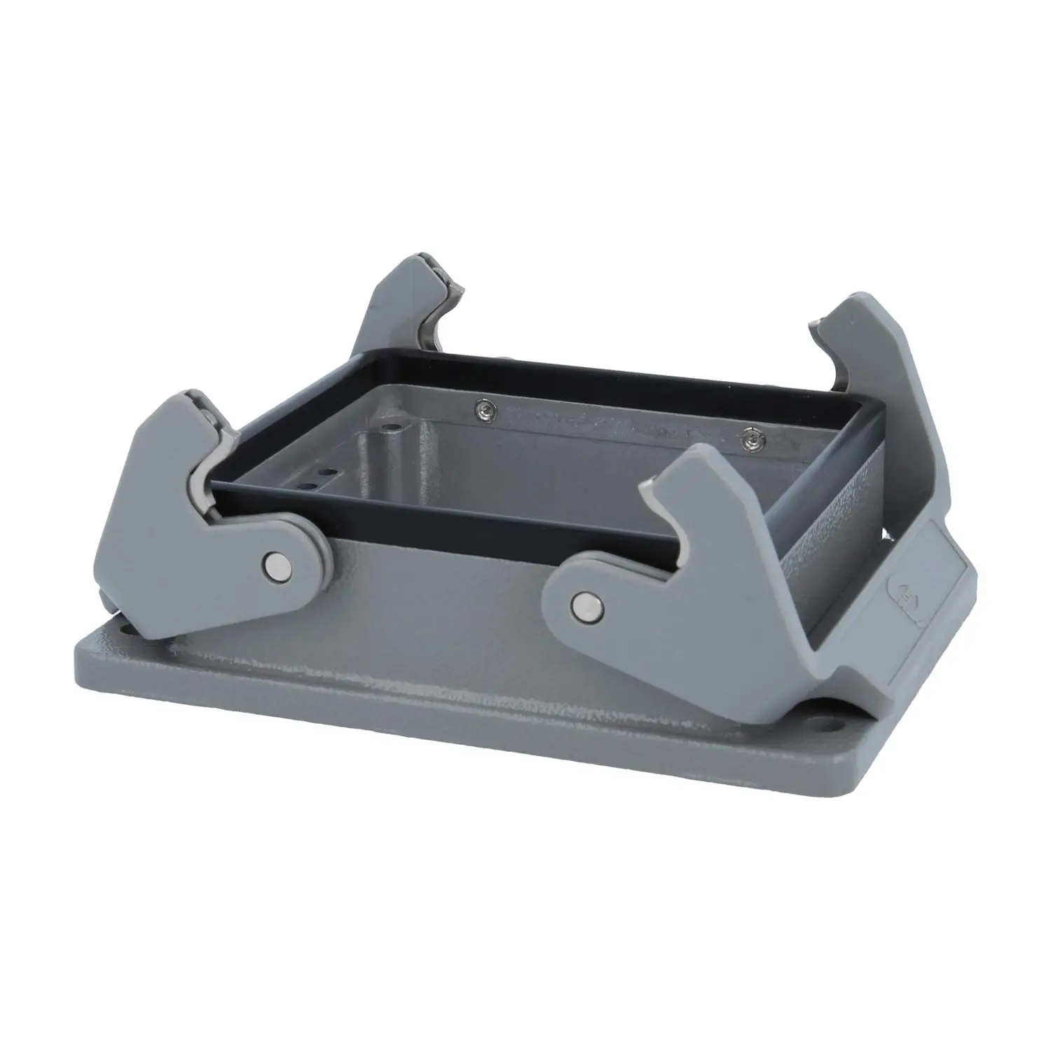 Produktfoto 1 von 09300320301 HARTING Han 32B Anbaugehäuse mit 2 Querbügeln 2 Easy Lock Verriegelungsbügel