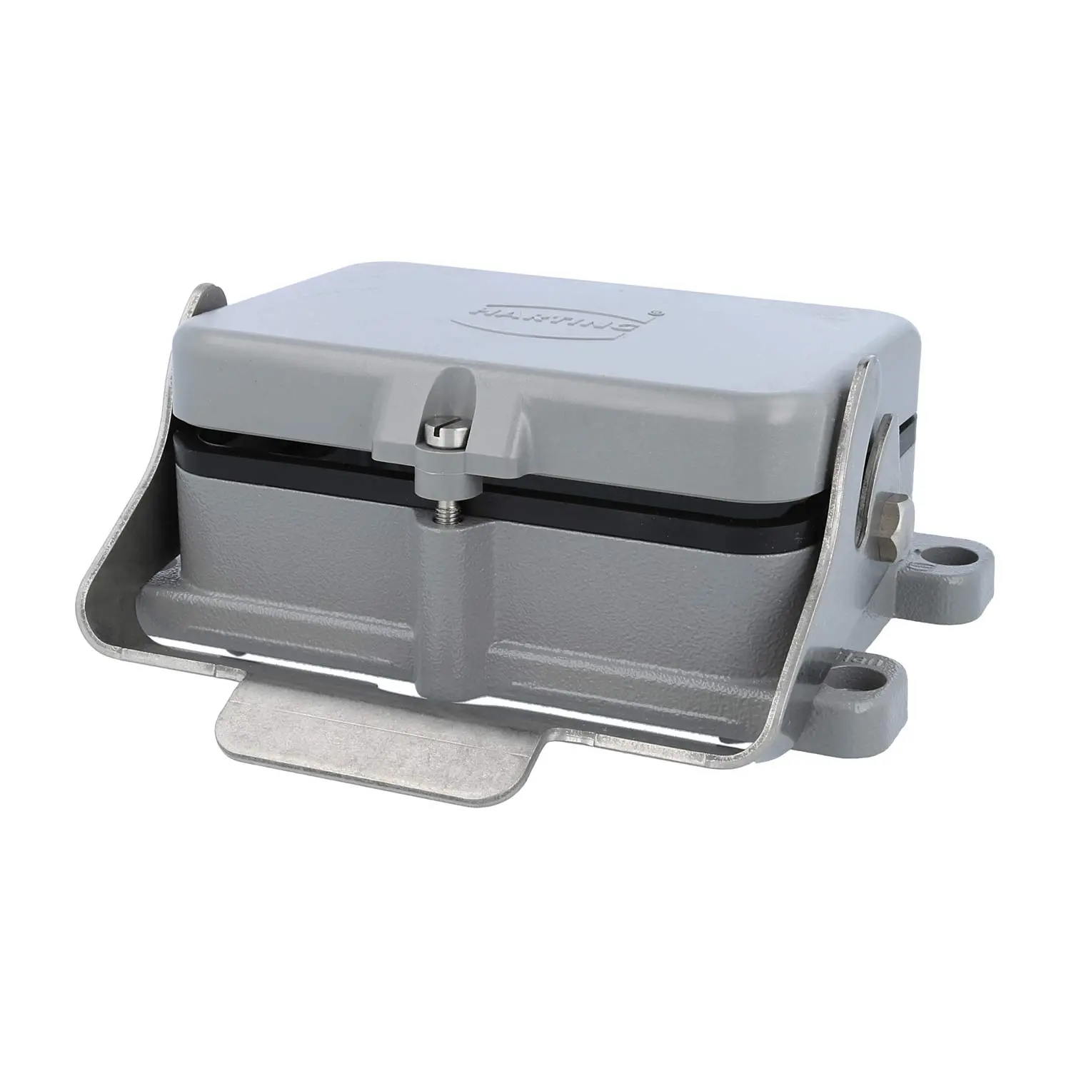 Produktfoto 1 von 09300480301 HARTING Han 48B Anbaugehäuse mit 1 Längsbügel mit Schutzkappe Kunststoff