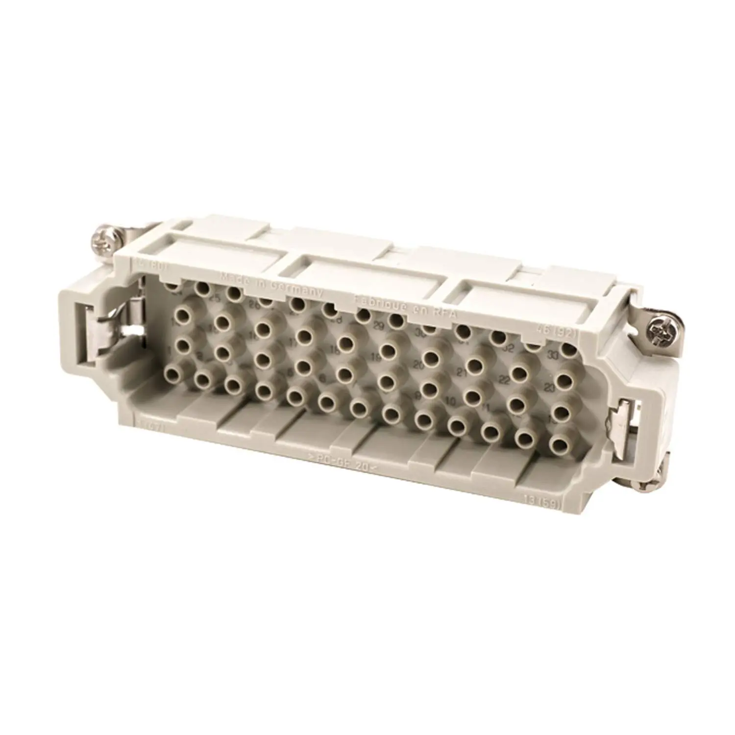 Produktfoto 1 von 09320463001 HARTING Han 46EE Stifteinsatz (M) Crimpanschluss, 46-polig+PE 500V, 16A