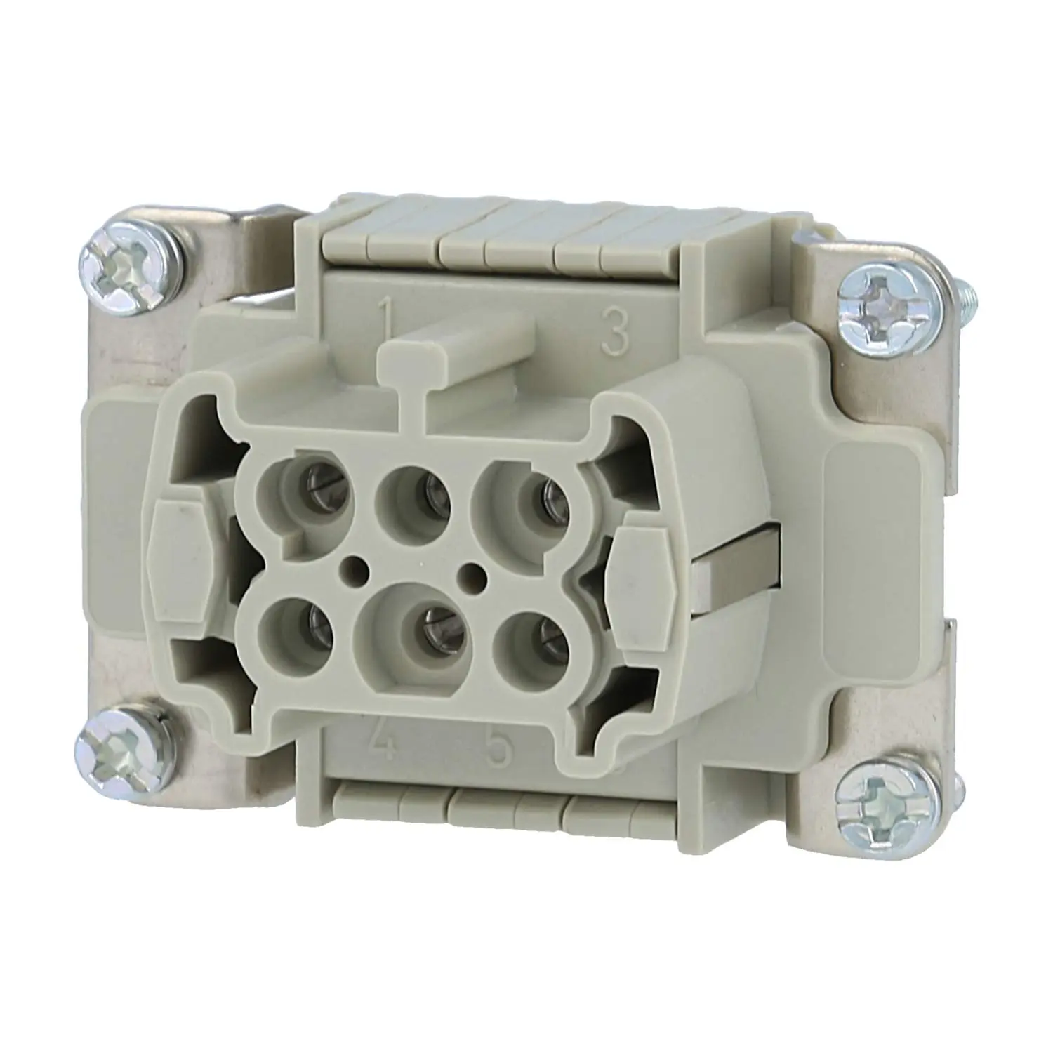 Produktfoto 1 von 09330062772 HARTING Han 6ESS Buchseneinsatz (F) Doppel-Käfigzugfederanschluss, 6-polig+PE 500V, 16A
