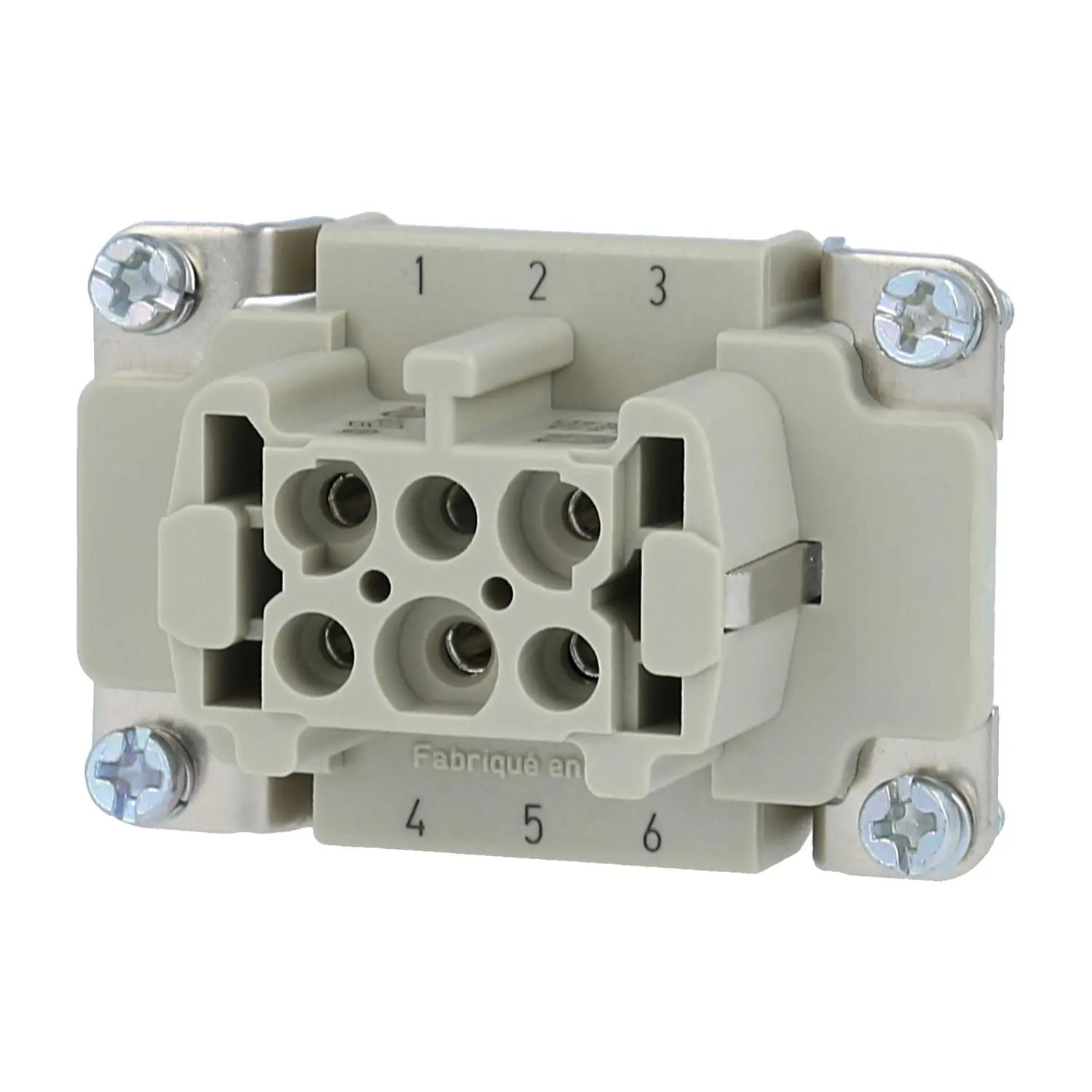 Produktfoto 1 von 09330062701 HARTING Han 6E Buchseneinsatz (F) Schraubanschluss, 6-polig+PE 500V, 16A