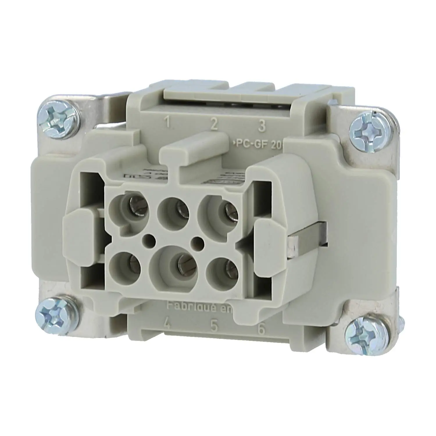 Produktfoto 1 von 09330062716 HARTING Han 6ES Buchseneinsatz (F) Käfigzugfederanschluss, 6-polig+PE 500V, 16A