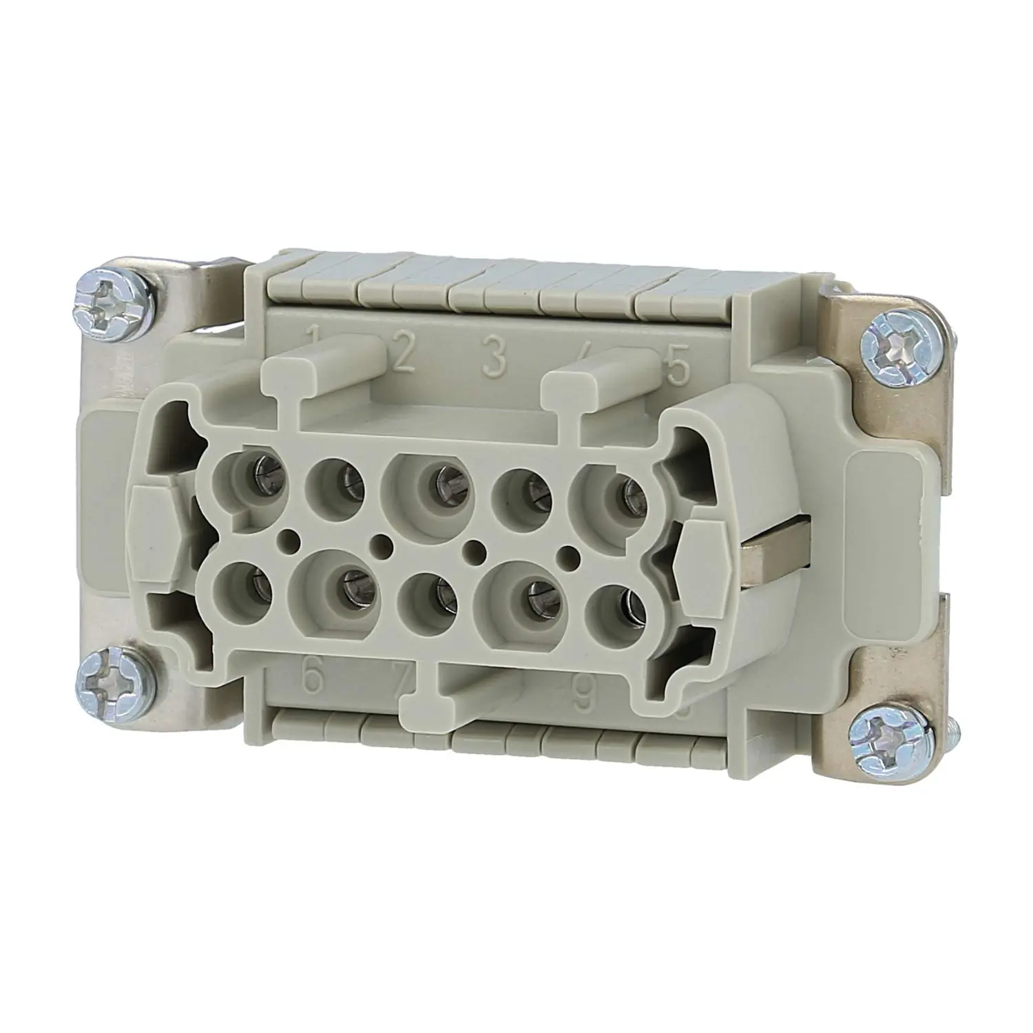 Produktfoto 1 von 09330102772 HARTING Han 10ESS Buchseneinsatz (F) Doppel-Käfigzugfederanschluss, 10-polig+PE 500V, 16A