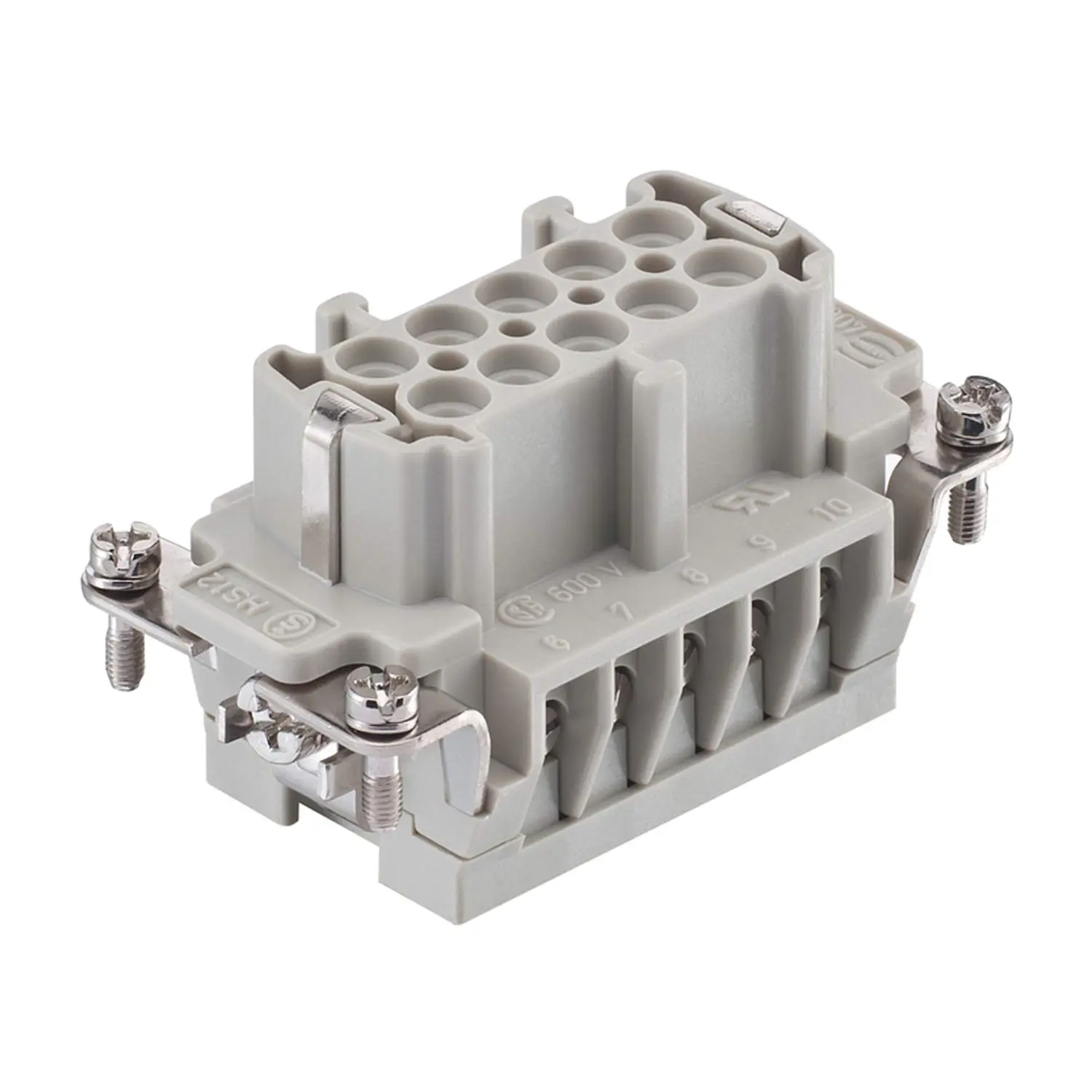 Produktfoto 1 von 09330102791 HARTING Han 10E Fe(AU)/CuNi Buchseneinsatz (F) Schraubanschluss, 10-polig+PE 400V, 16A